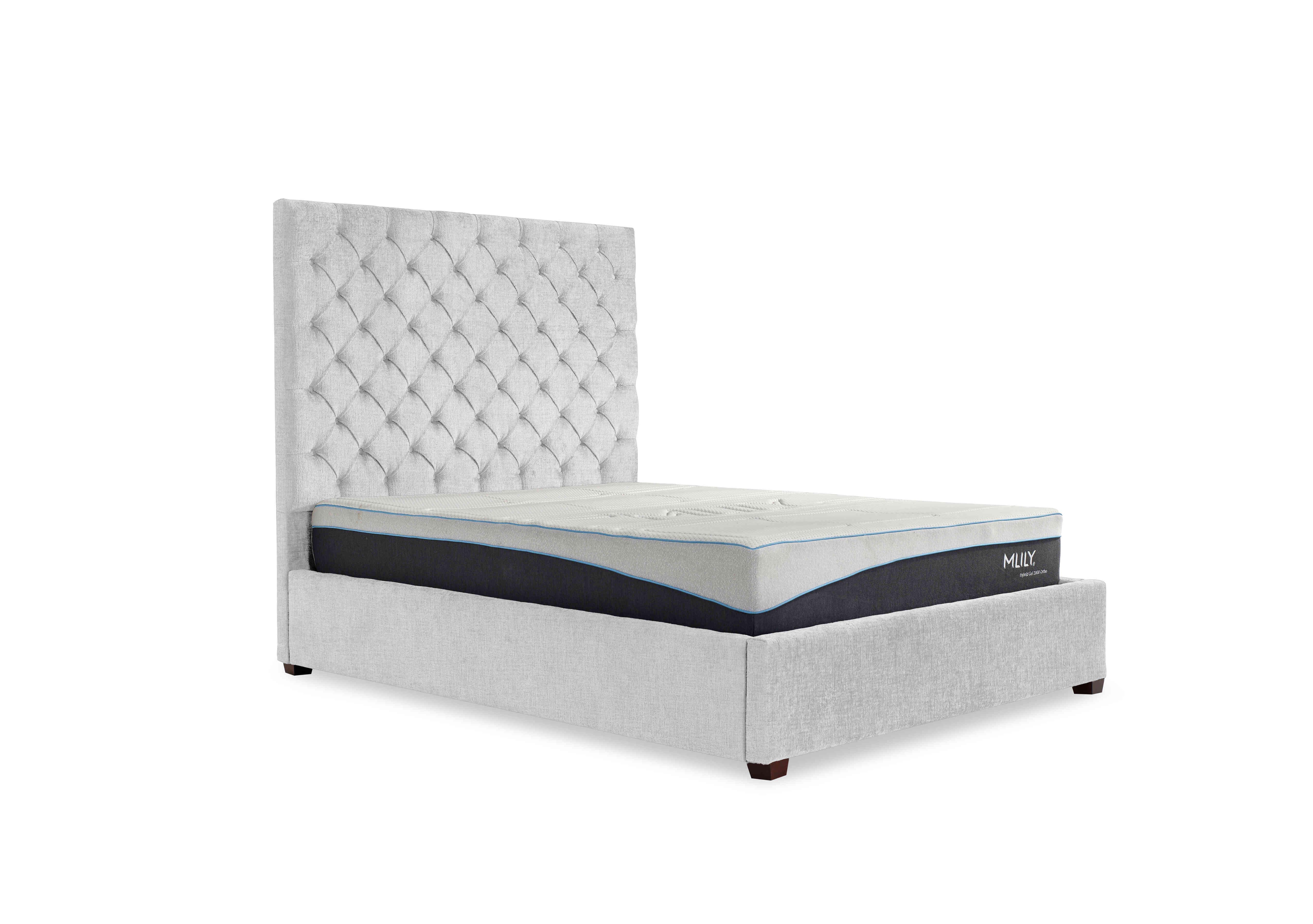 Charlotte 160cm Headboard Manual Ottoman Bed Frame in Ciaga Silver on Furniture Village