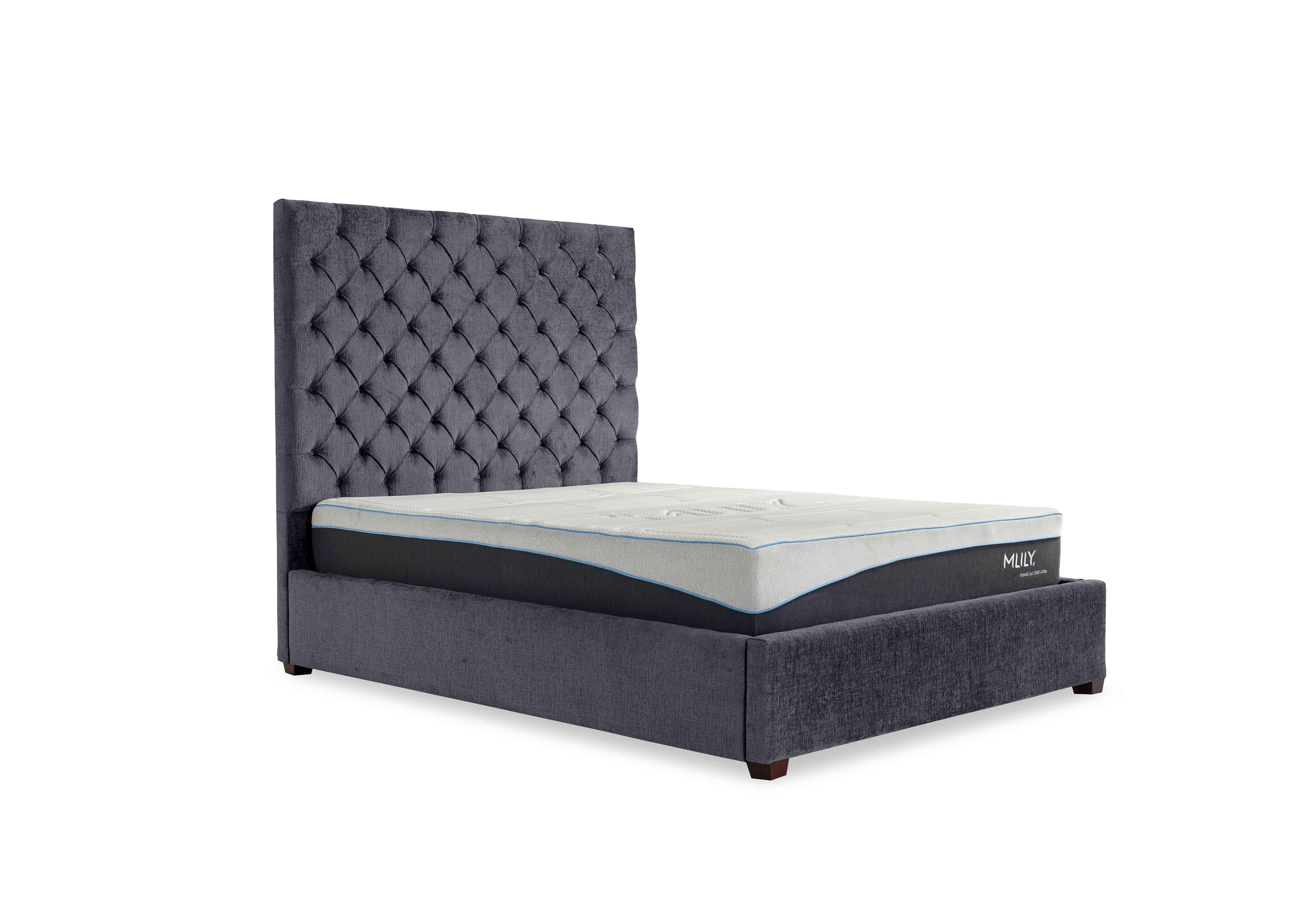 Charlotte 160cm Headboard Manual Ottoman Bed Frame in Soho Nero on Furniture Village