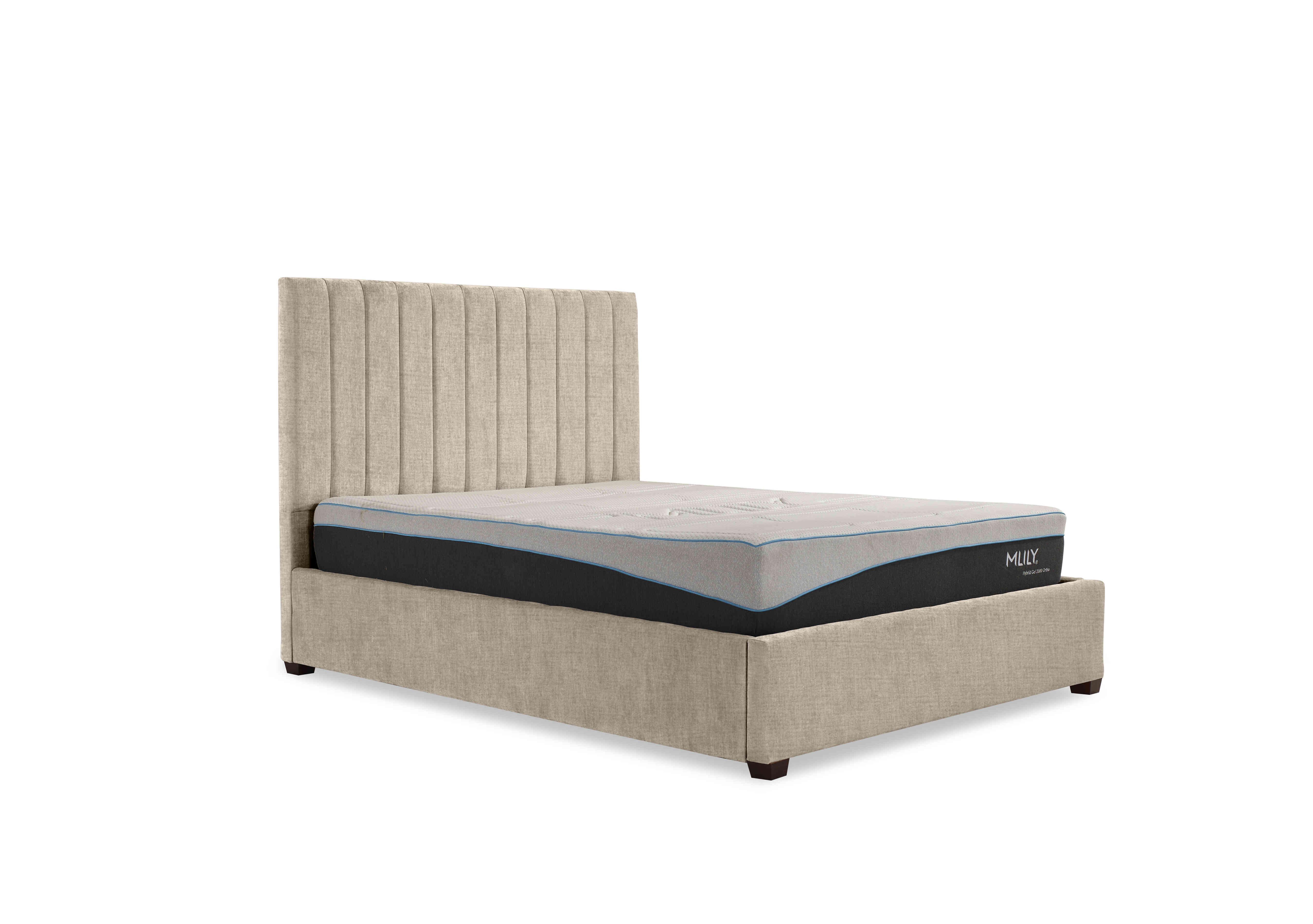 Miranda 133cm Headboard Manual Ottoman Bed Frame in Kashmir Chalk on Furniture Village