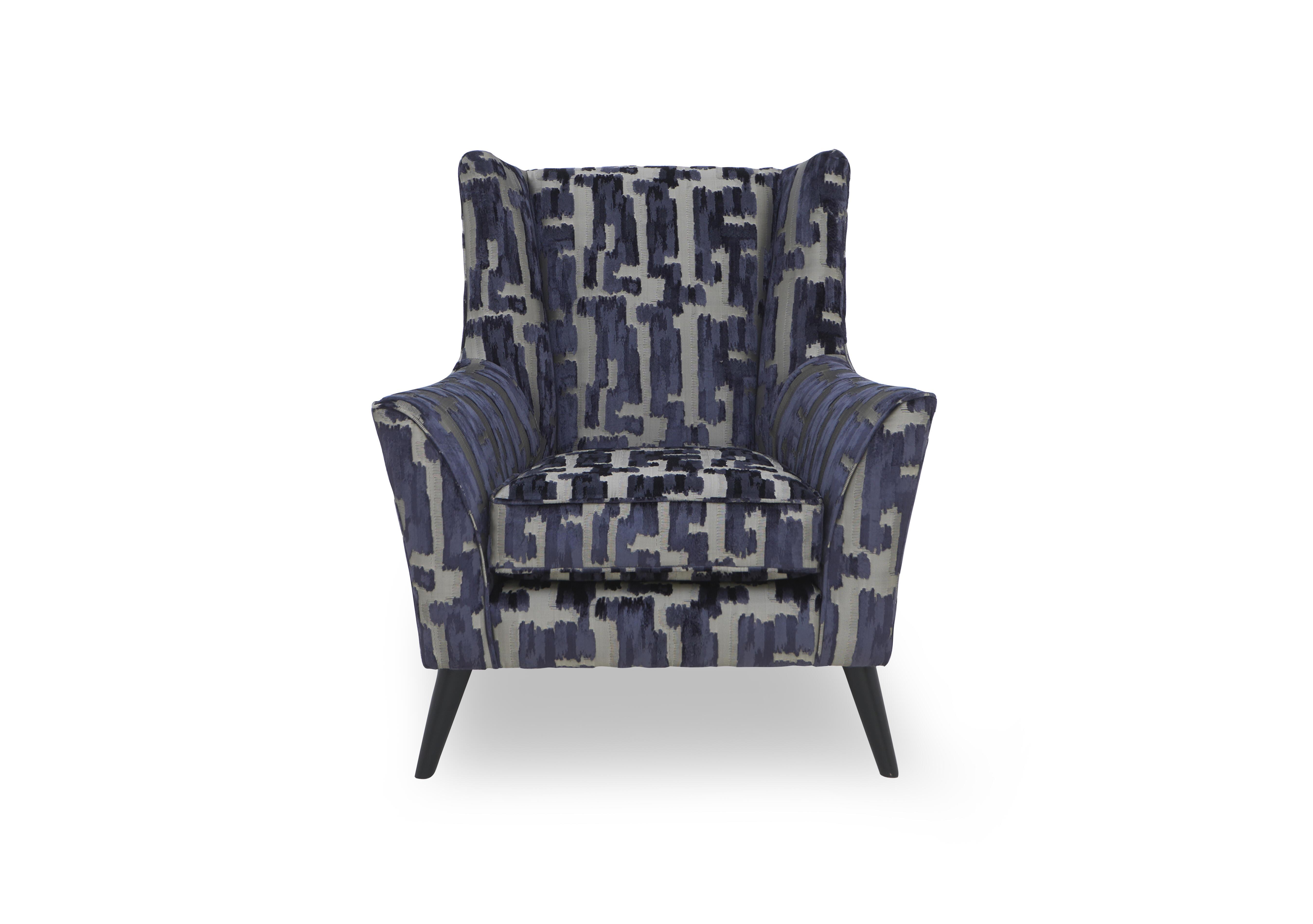 Boutique Allure Patterned Wing Chair in Allure Indigo Wng on Furniture Village