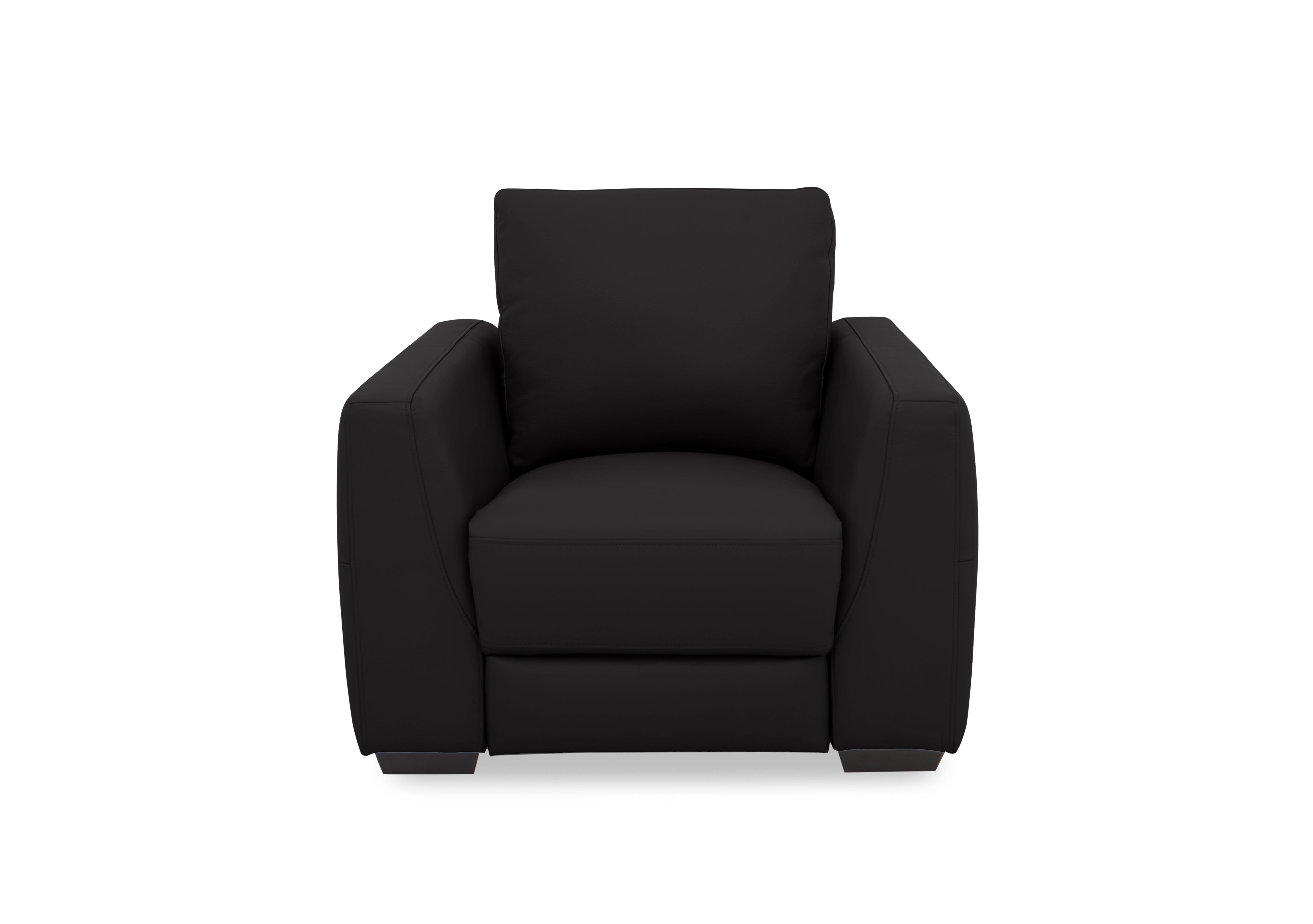 Dinky Leather Power Recliner Chair in Jet Black Cat-40/23 on Furniture Village