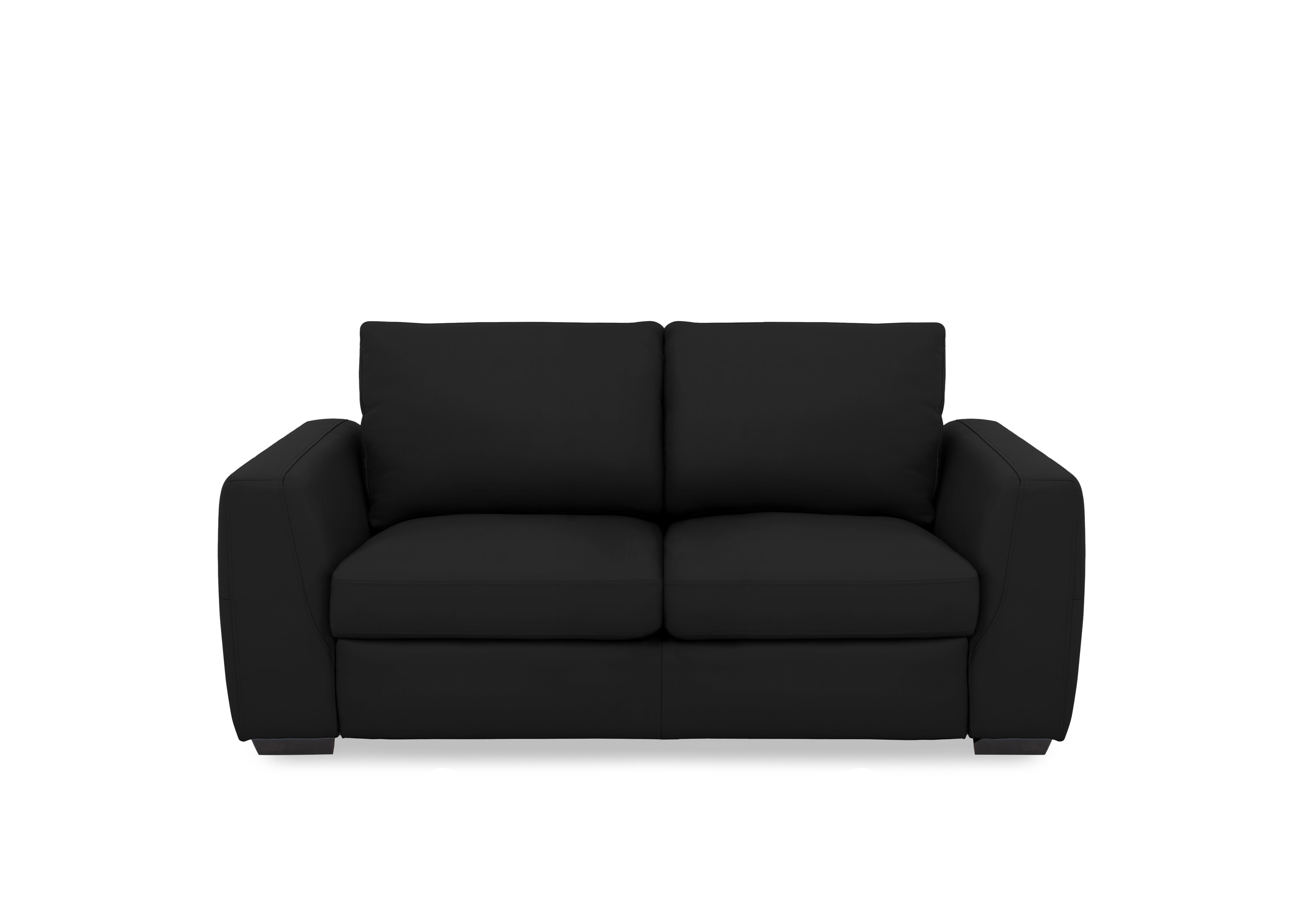 Dinky Leather 2 Seater Sofa in Jet Black Cat-60/22 on Furniture Village
