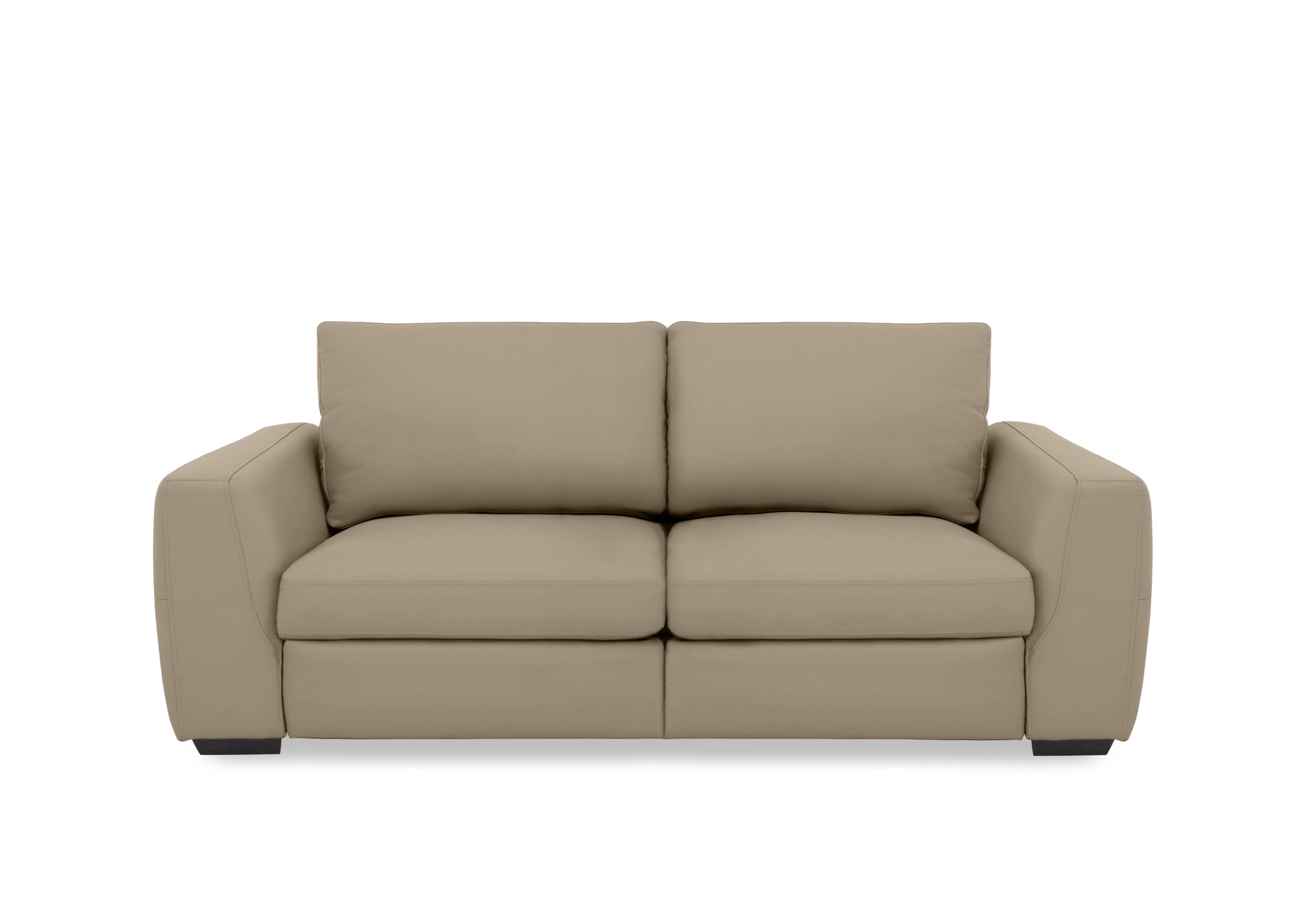 Dinky Leather 3 Seater Sofa in Barley Cat-60/06 on Furniture Village