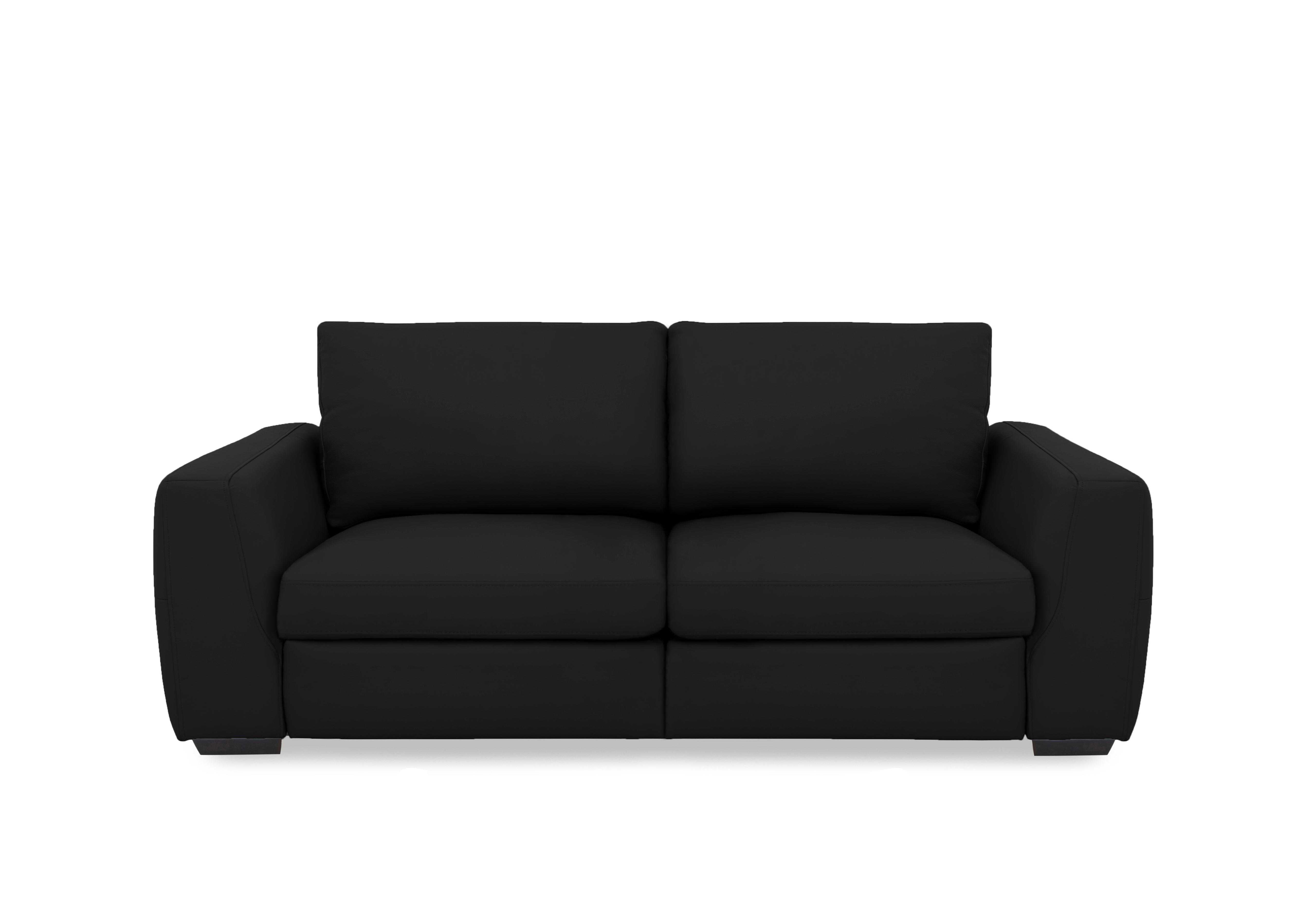 Dinky Leather 3 Seater Sofa in Jet Black Cat-60/22 on Furniture Village