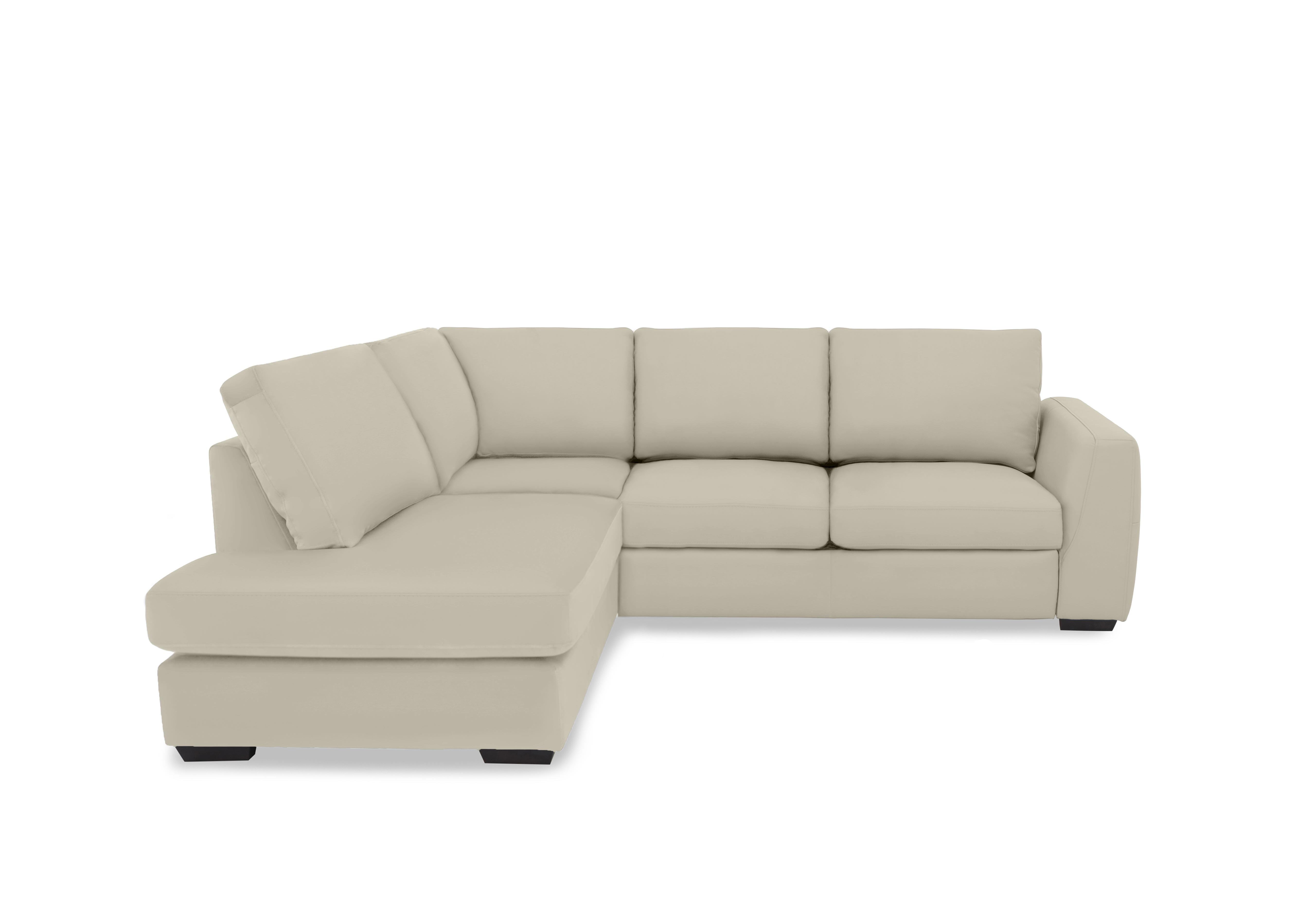 Dinky Leather Corner Chaise End Sofa in Bone China Cat-60/05 on Furniture Village