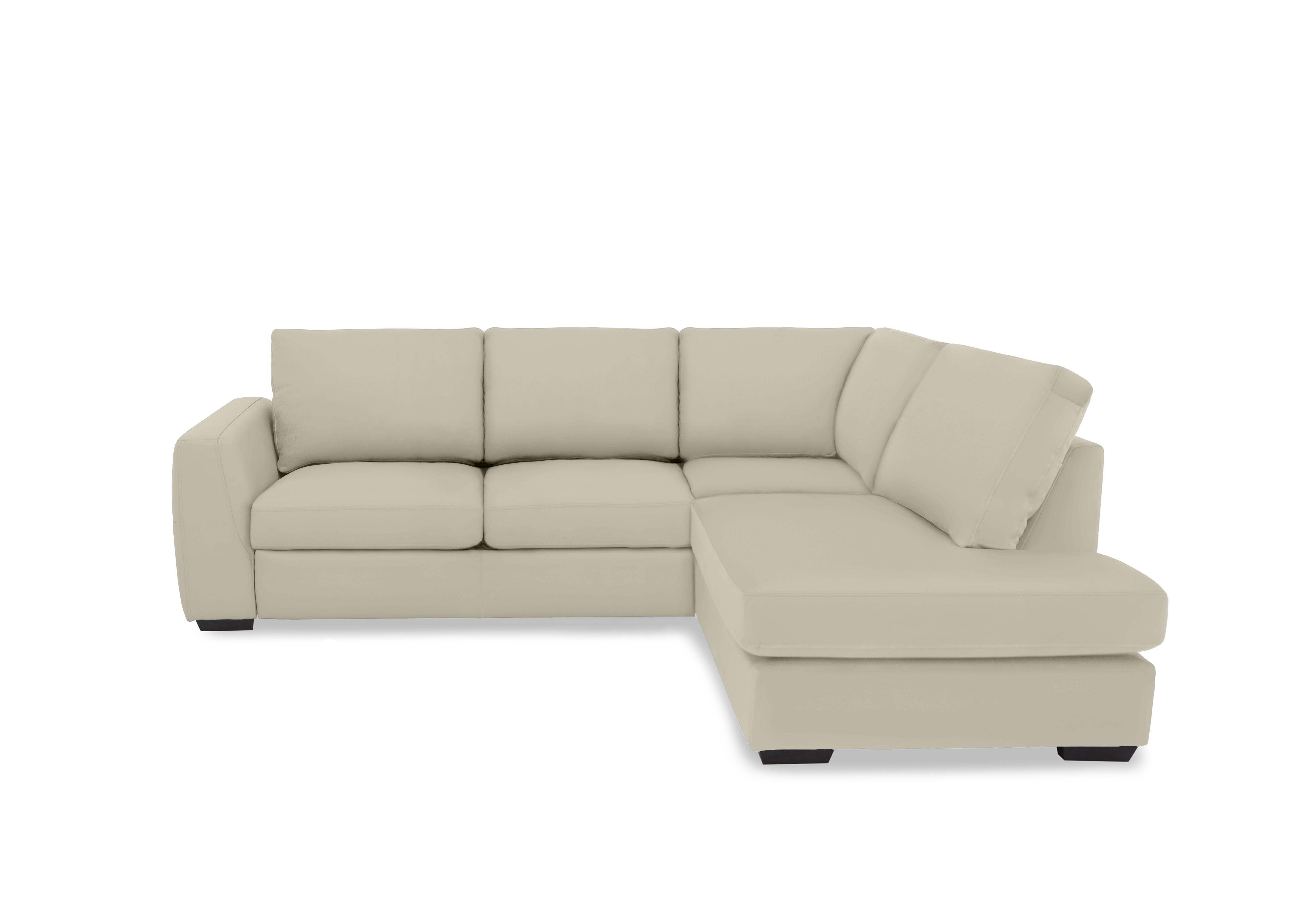 Dinky Leather Corner Chaise End Sofa in Bone China Cat-60/05 on Furniture Village