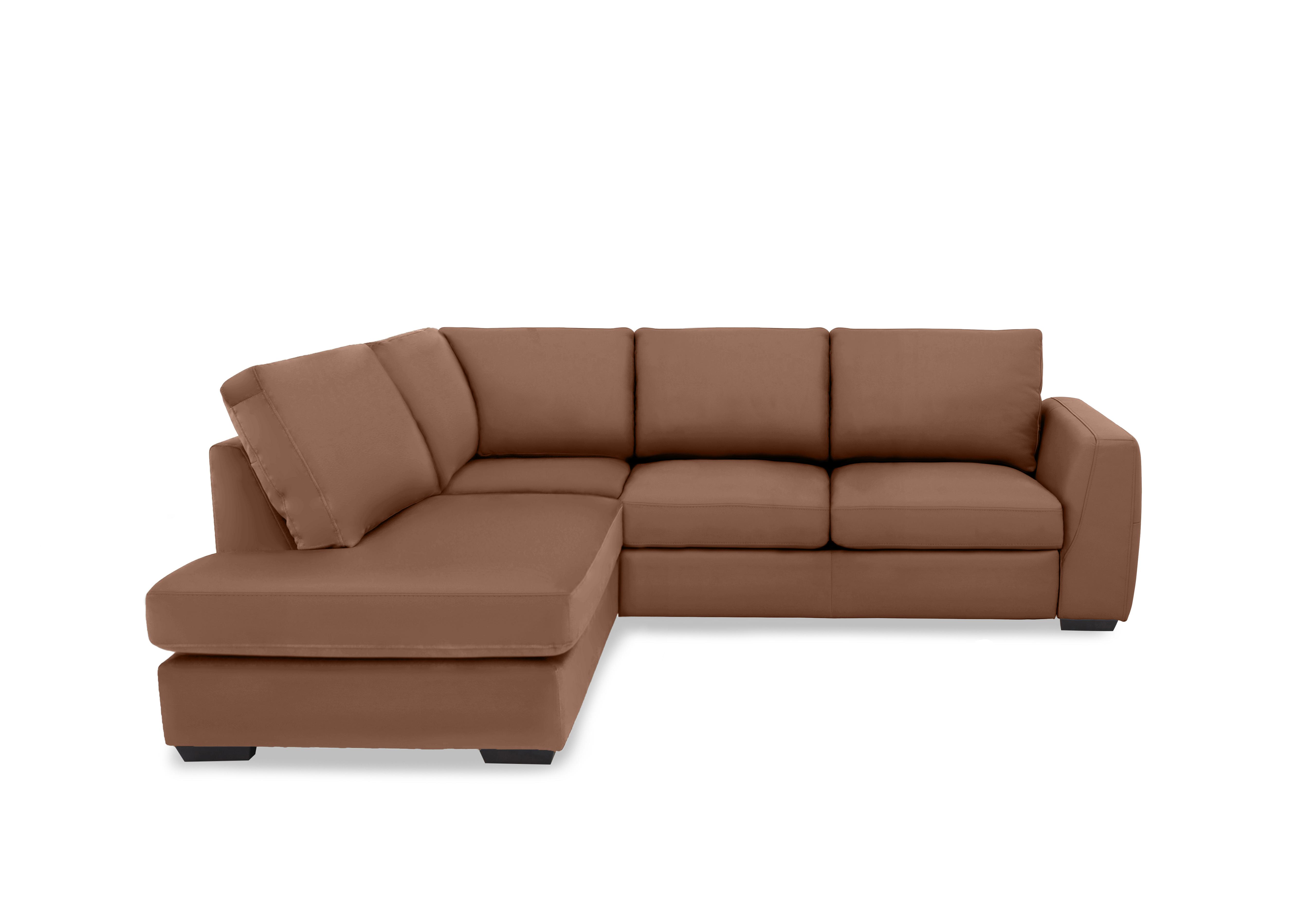 Dinky Leather Corner Chaise End Sofa in Butterscotch Cat-60/07 on Furniture Village