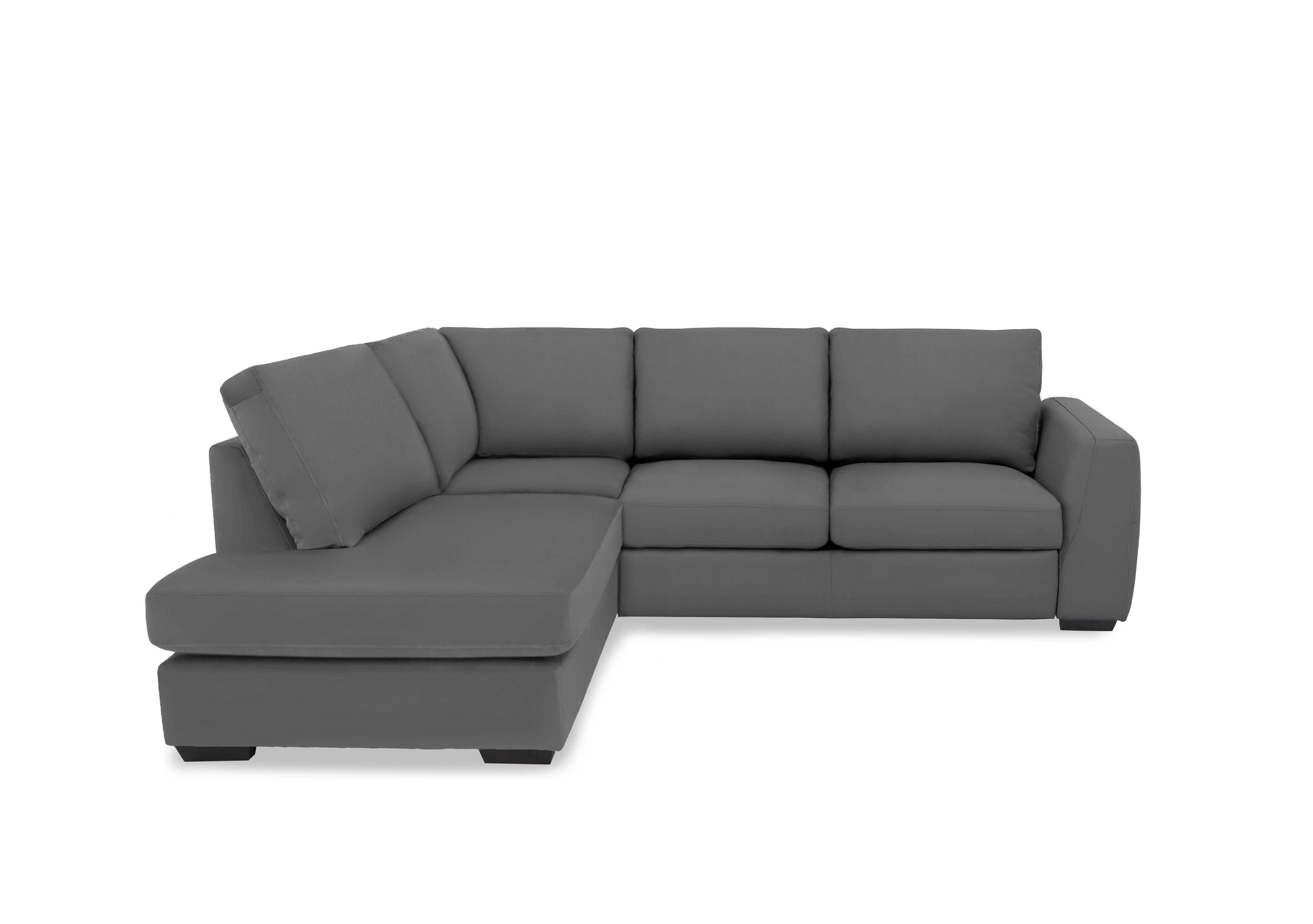 Dinky Leather Corner Chaise End Sofa in Granite Cat-60/33 on Furniture Village