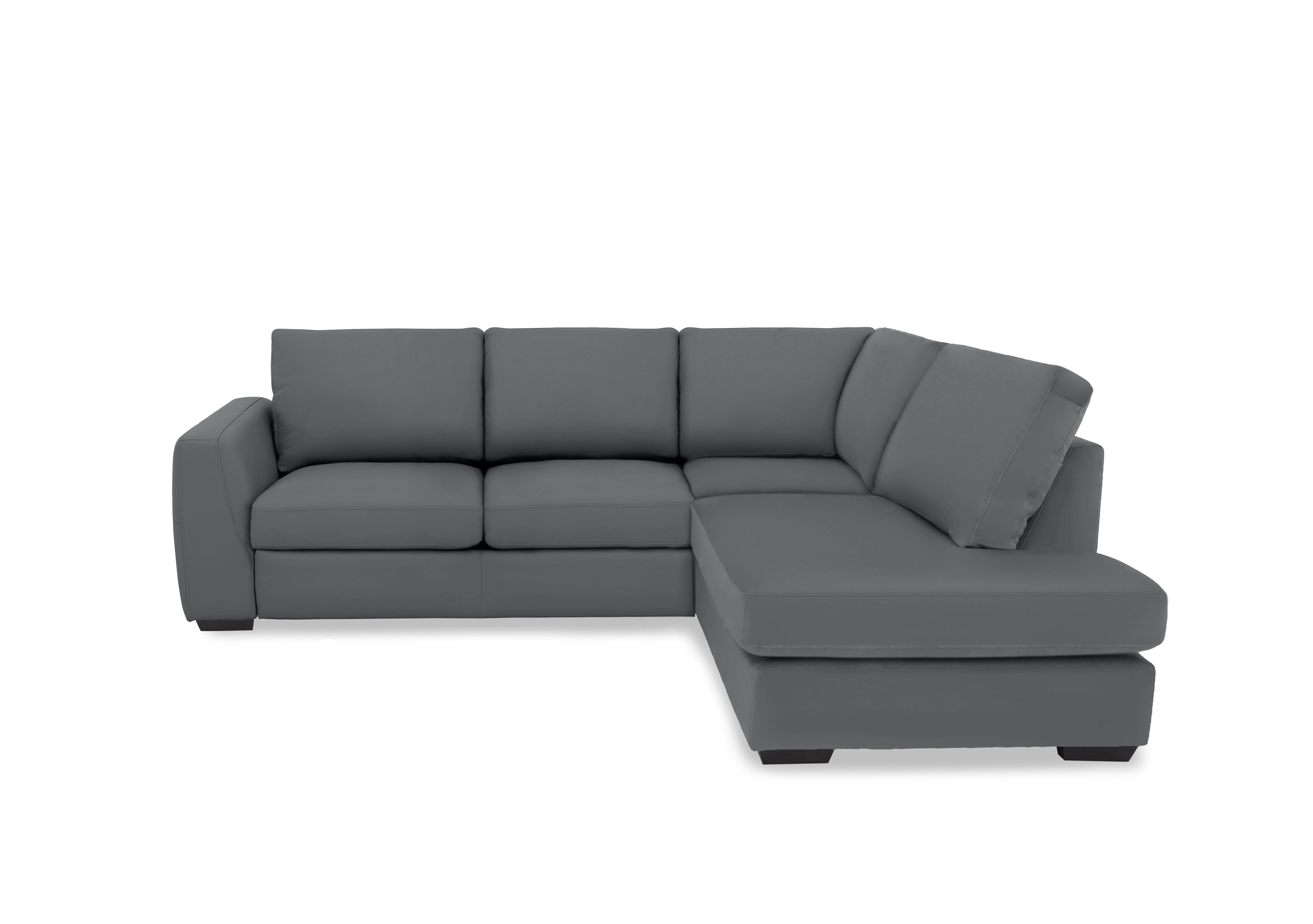 Dinky Leather Corner Chaise End Sofa in Granite Cat-60/33 on Furniture Village