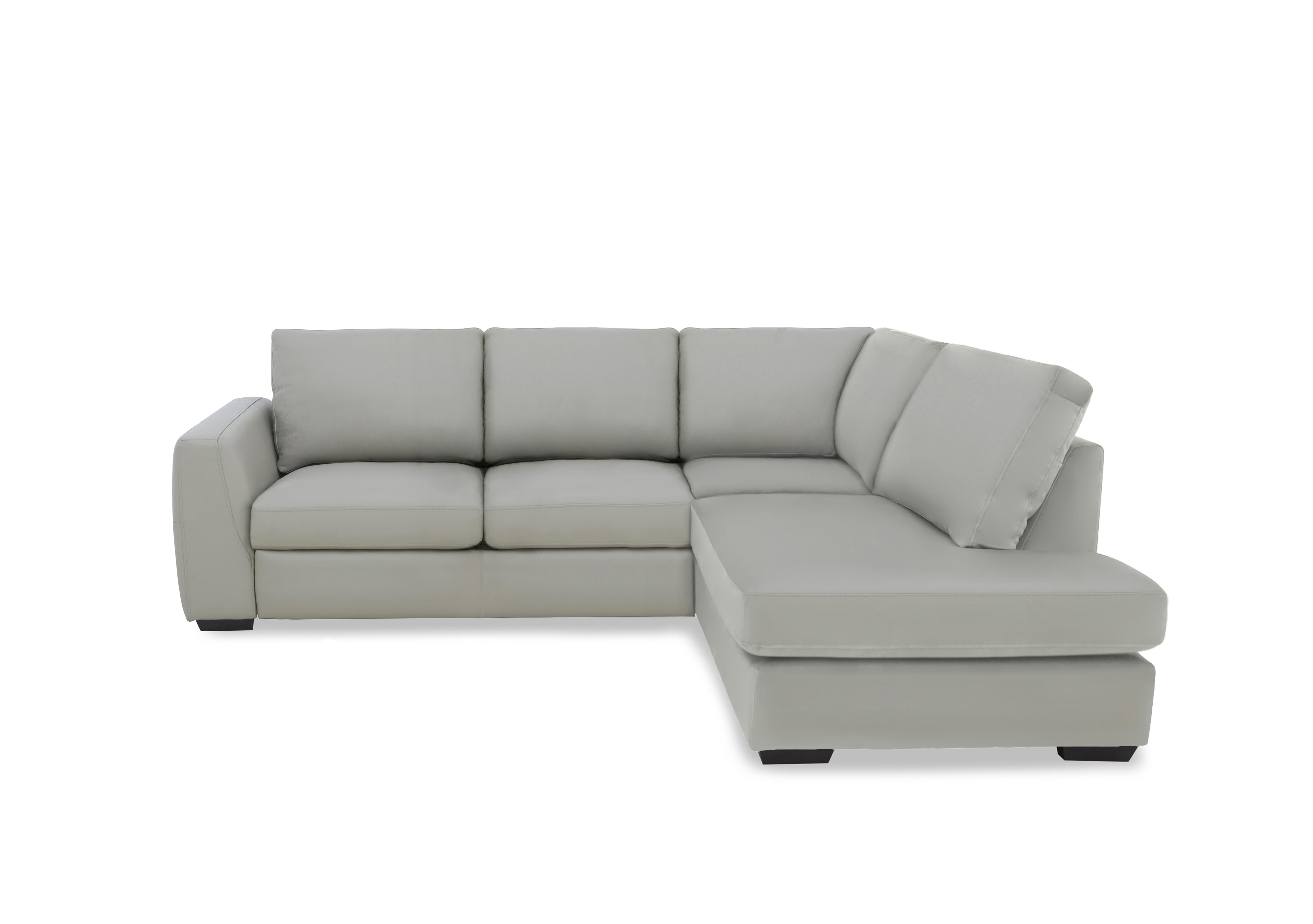 Dinky Leather Corner Chaise End Sofa in Lead Grey Cat-40/31 on Furniture Village