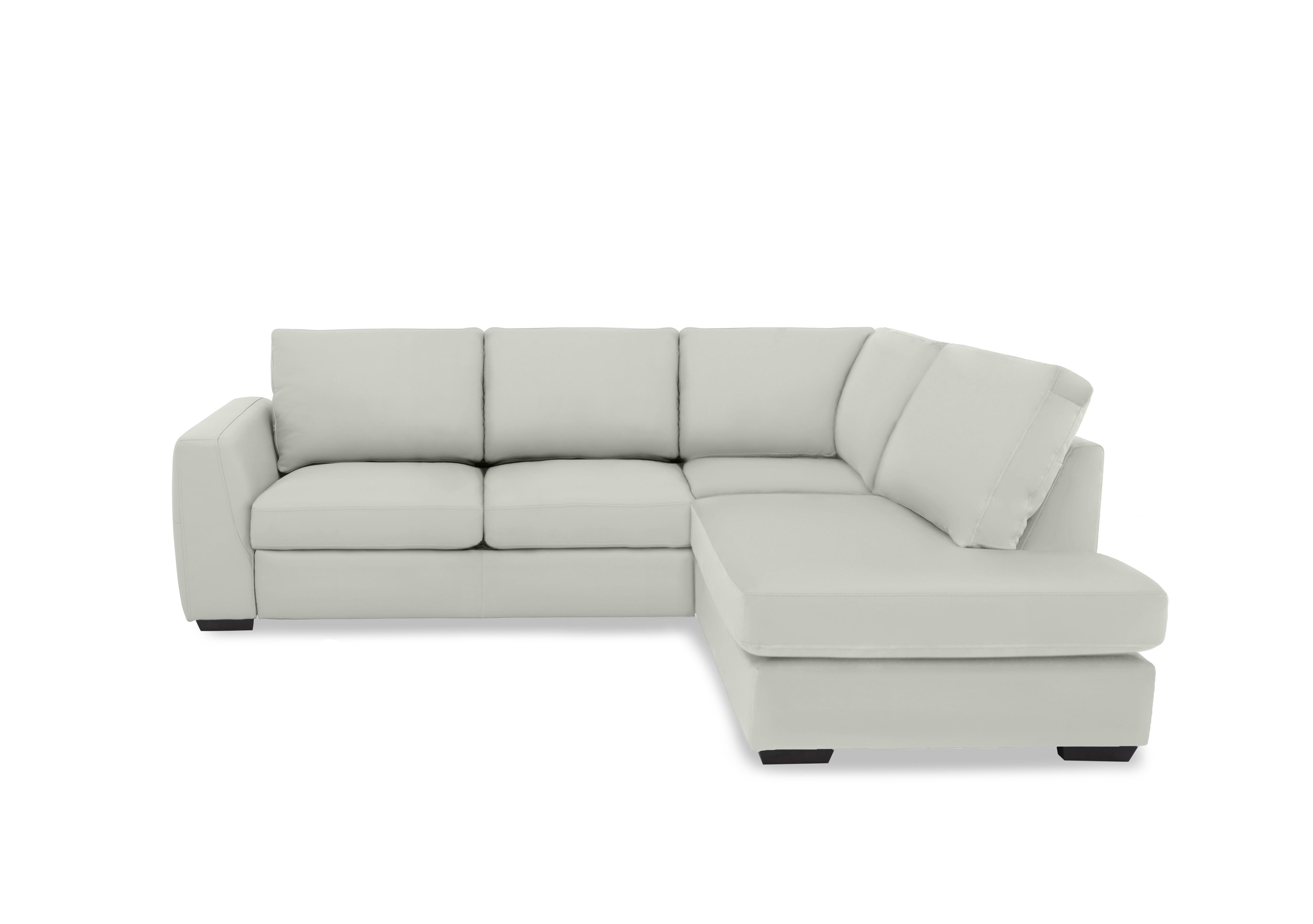 Dinky Leather Corner Chaise End Sofa in Light Grey Cat-40/27 on Furniture Village