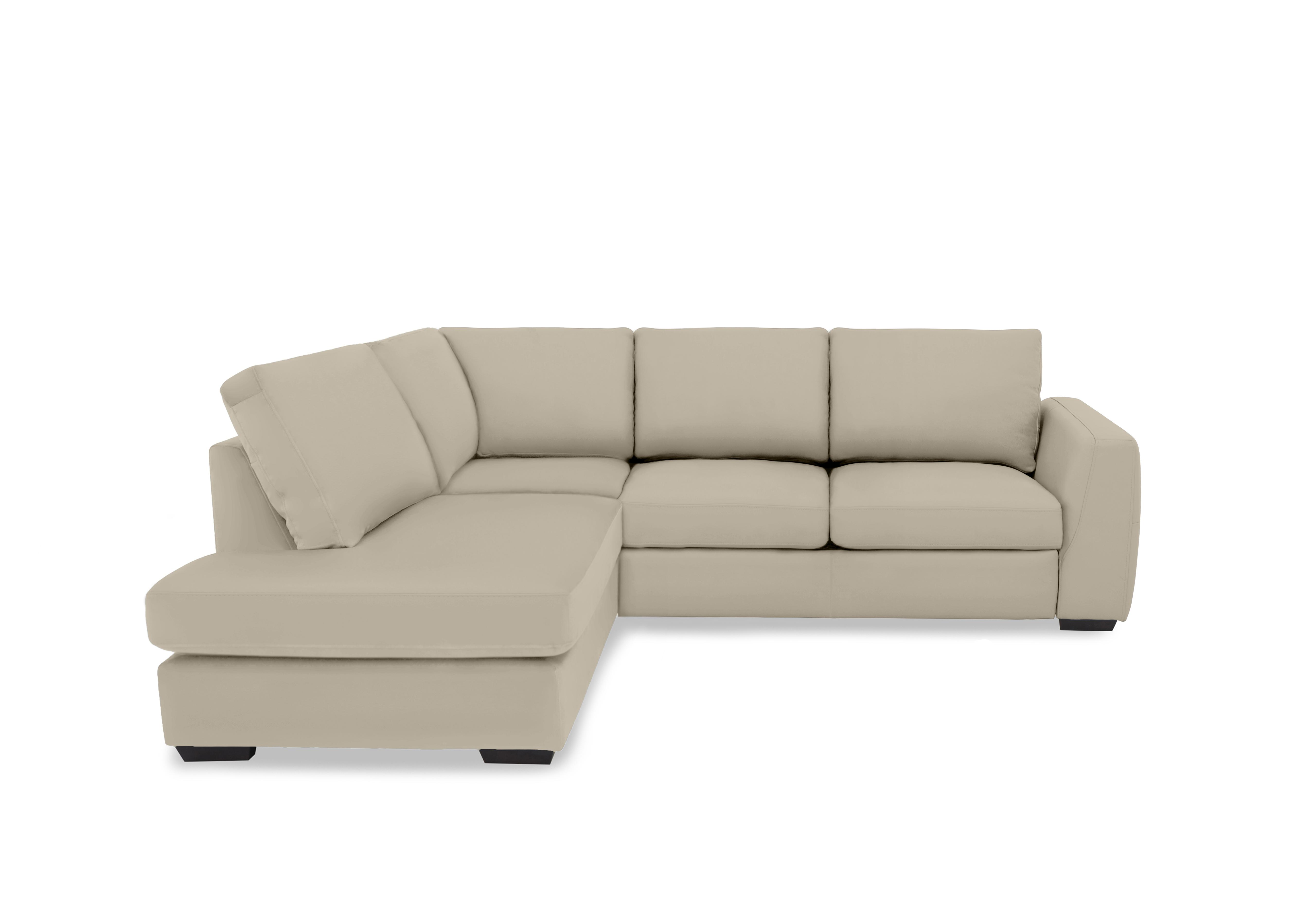 Dinky Leather Corner Chaise End Sofa in Oyster Cat-40/08 on Furniture Village