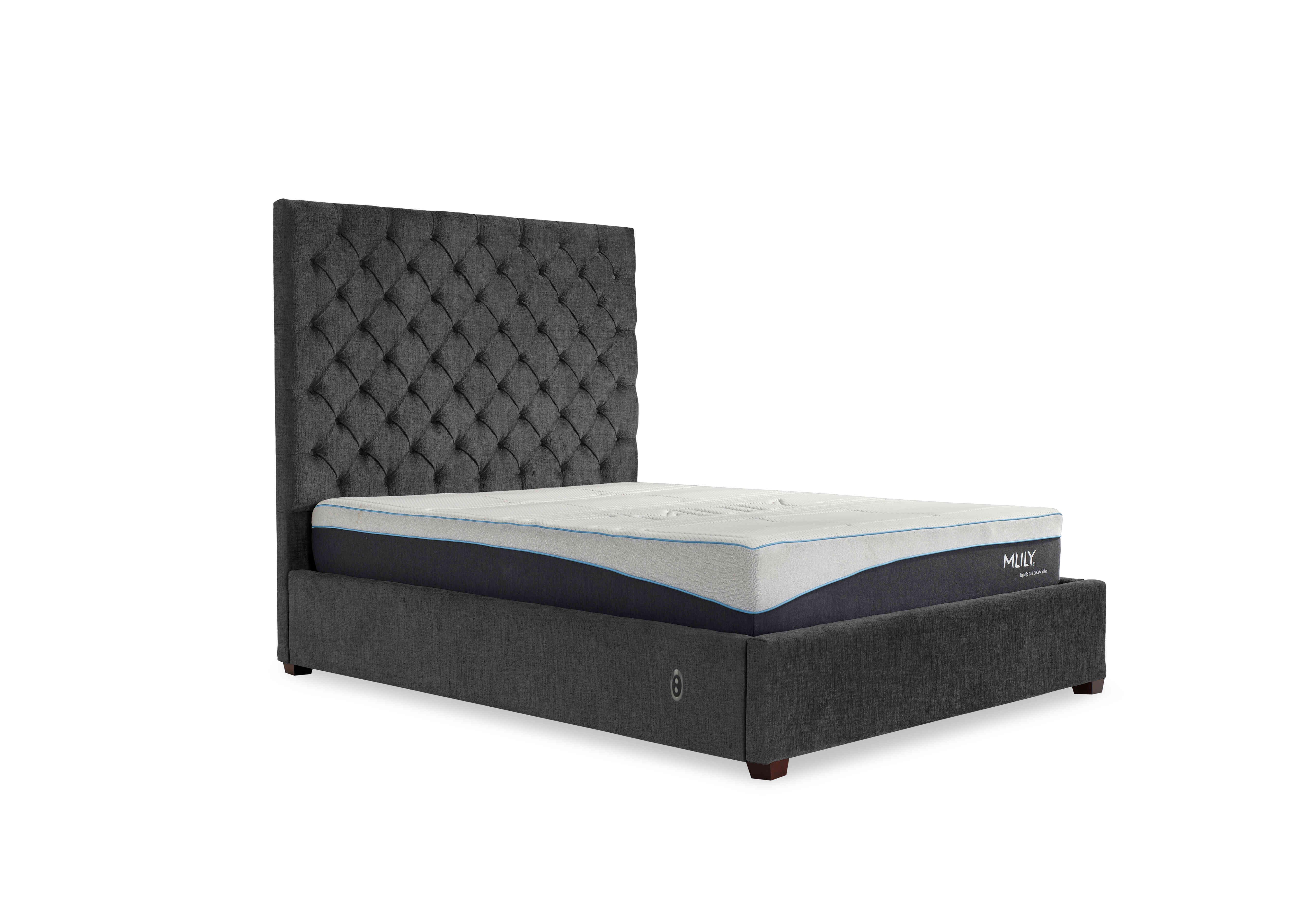 Charlotte 160cm Headboard Electric Ottoman Bed Frame in Ciaga Anthracite on Furniture Village