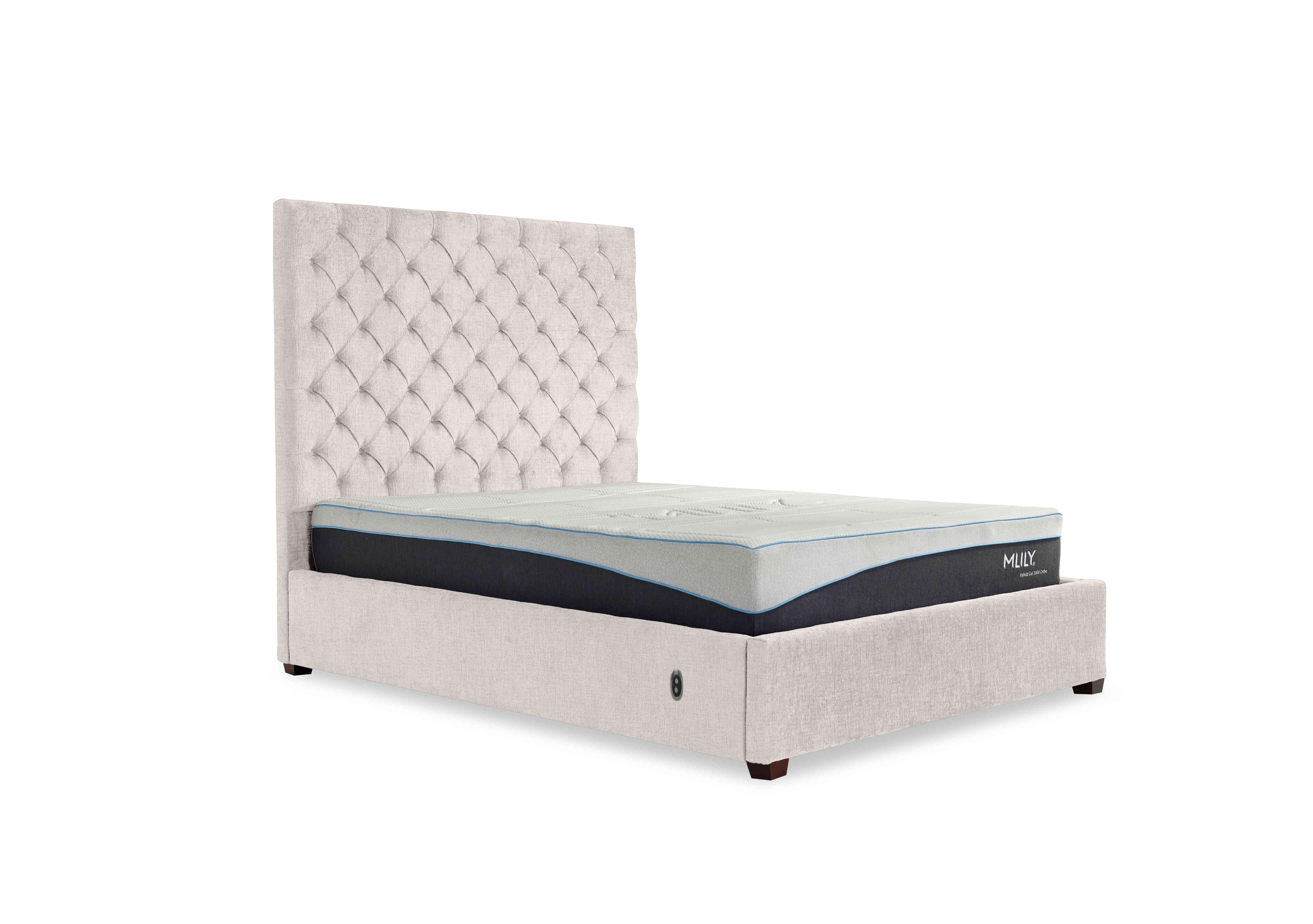 Charlotte 160cm Headboard Electric Ottoman Bed Frame in Ciaga Cream on Furniture Village