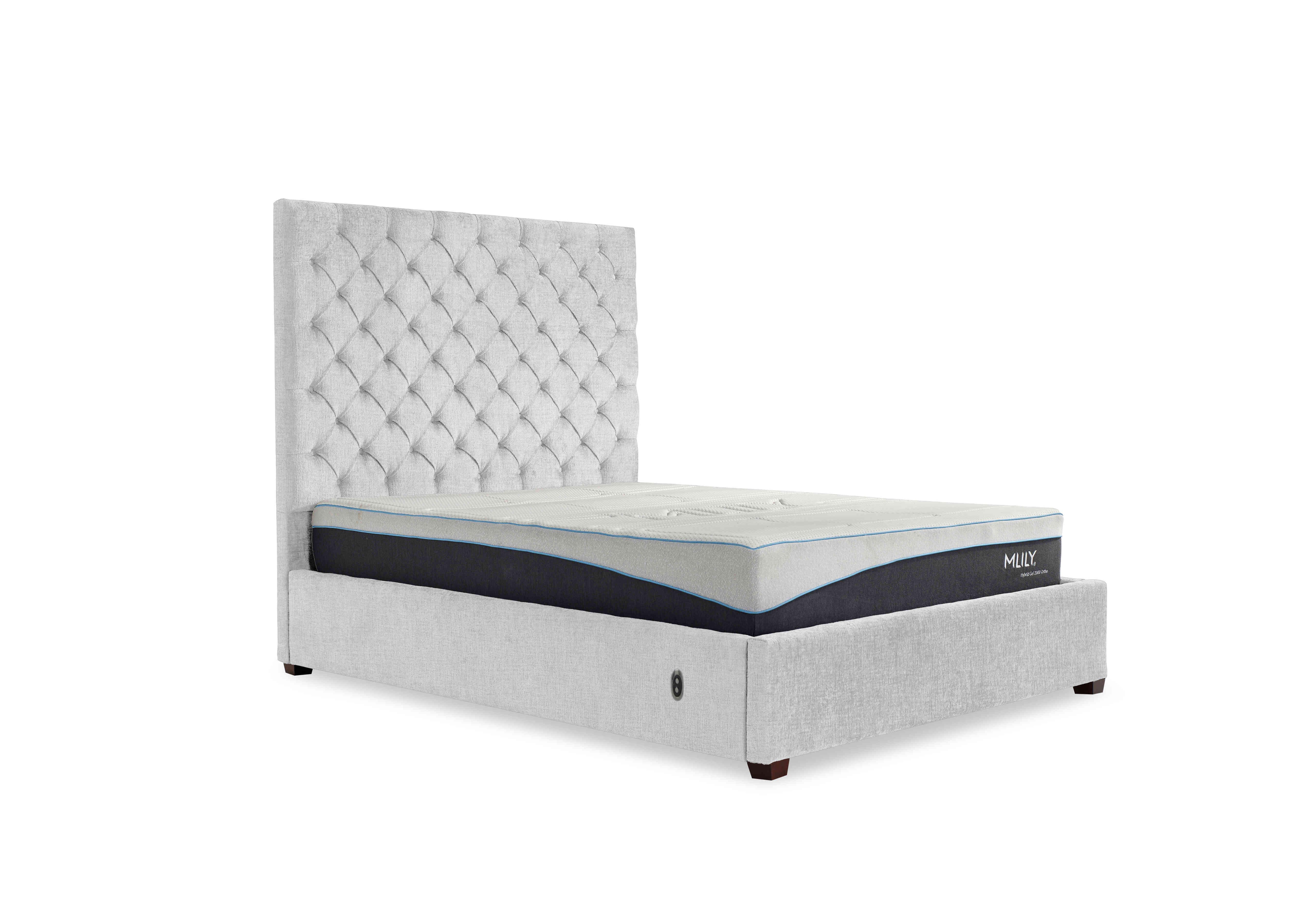 Charlotte 160cm Headboard Electric Ottoman Bed Frame in Ciaga Silver on Furniture Village