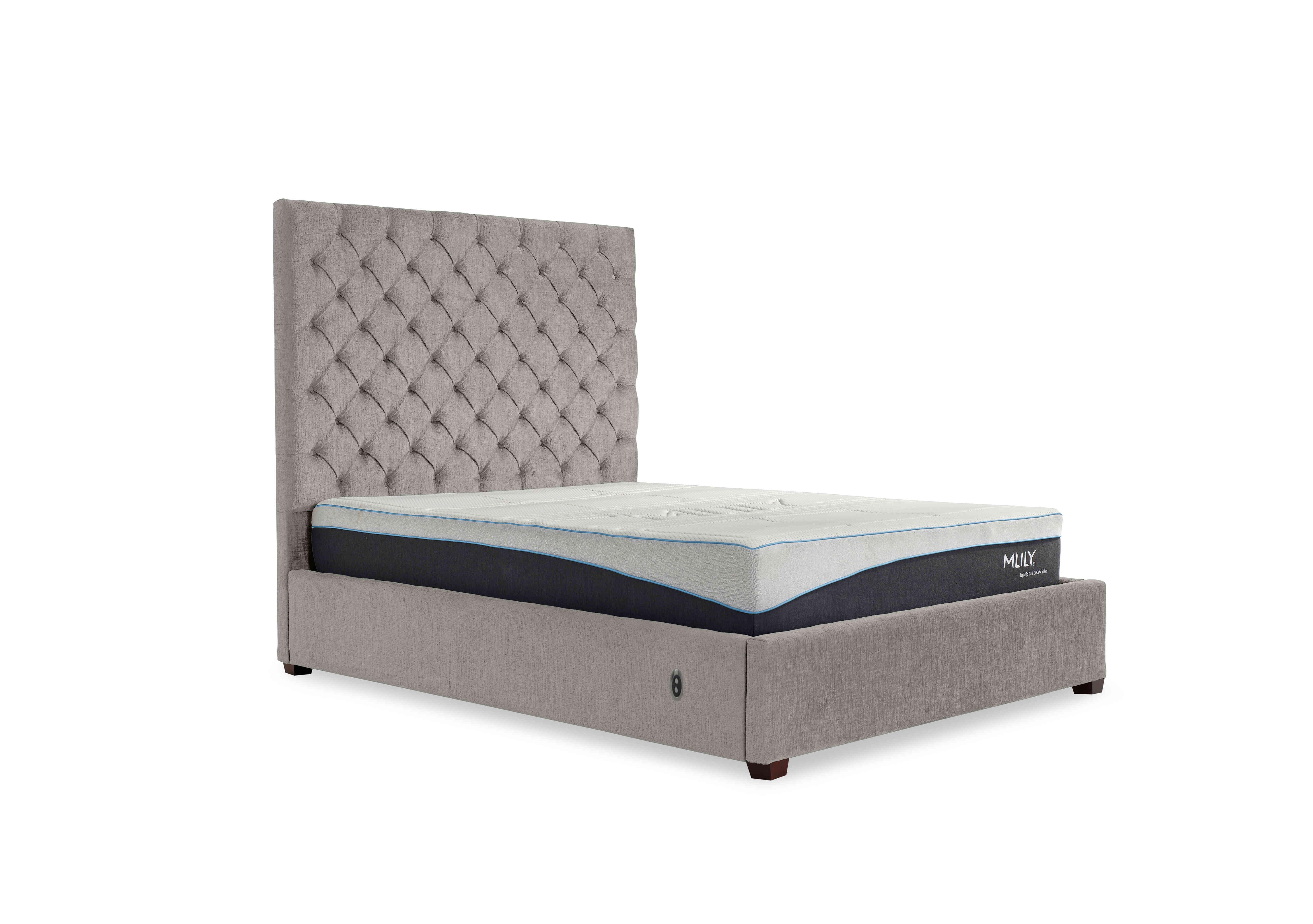 Charlotte 160cm Headboard Electric Ottoman Bed Frame in Faremont Mist on Furniture Village
