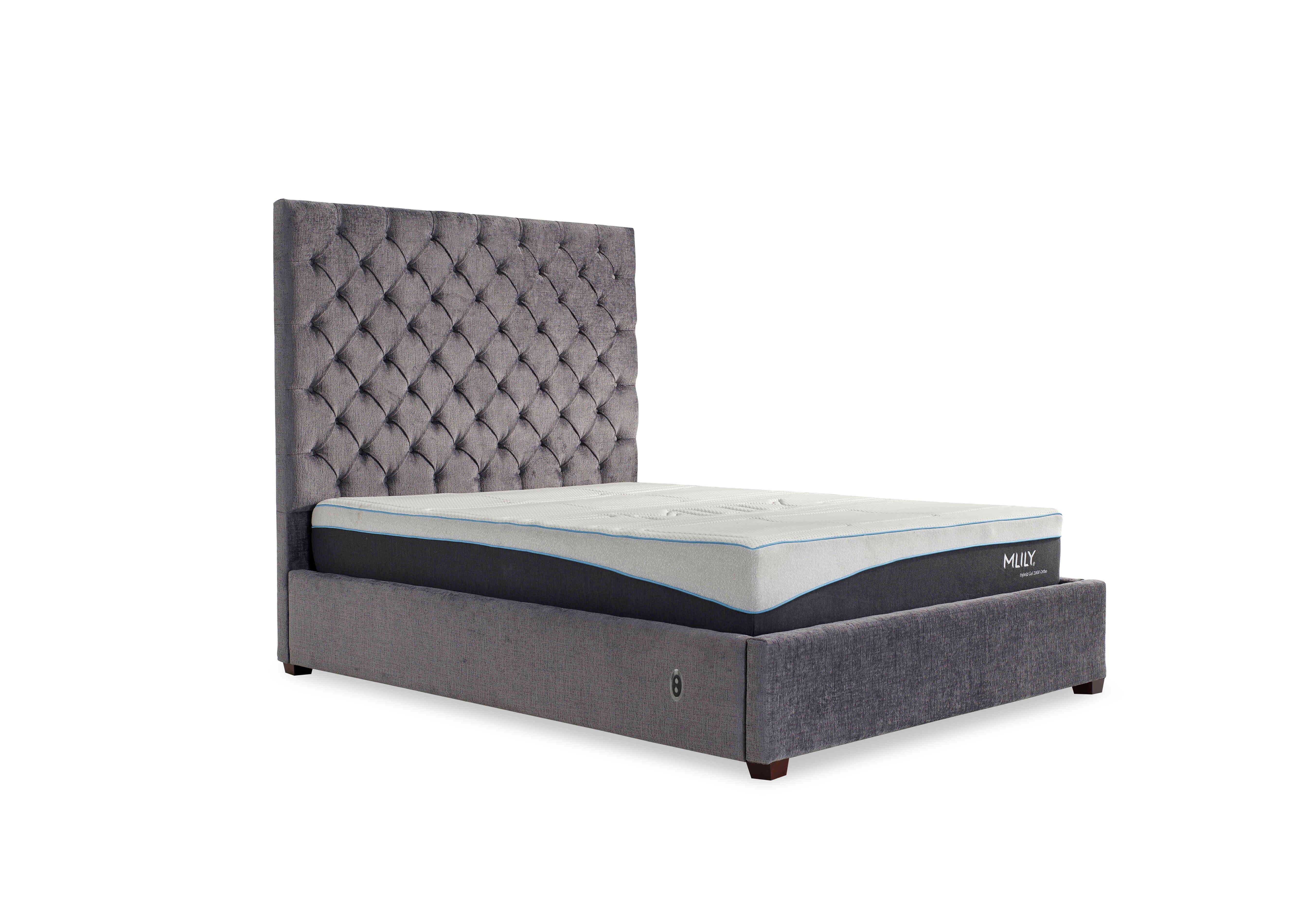 Charlotte 160cm Headboard Electric Ottoman Bed Frame in Keswick Storm on Furniture Village