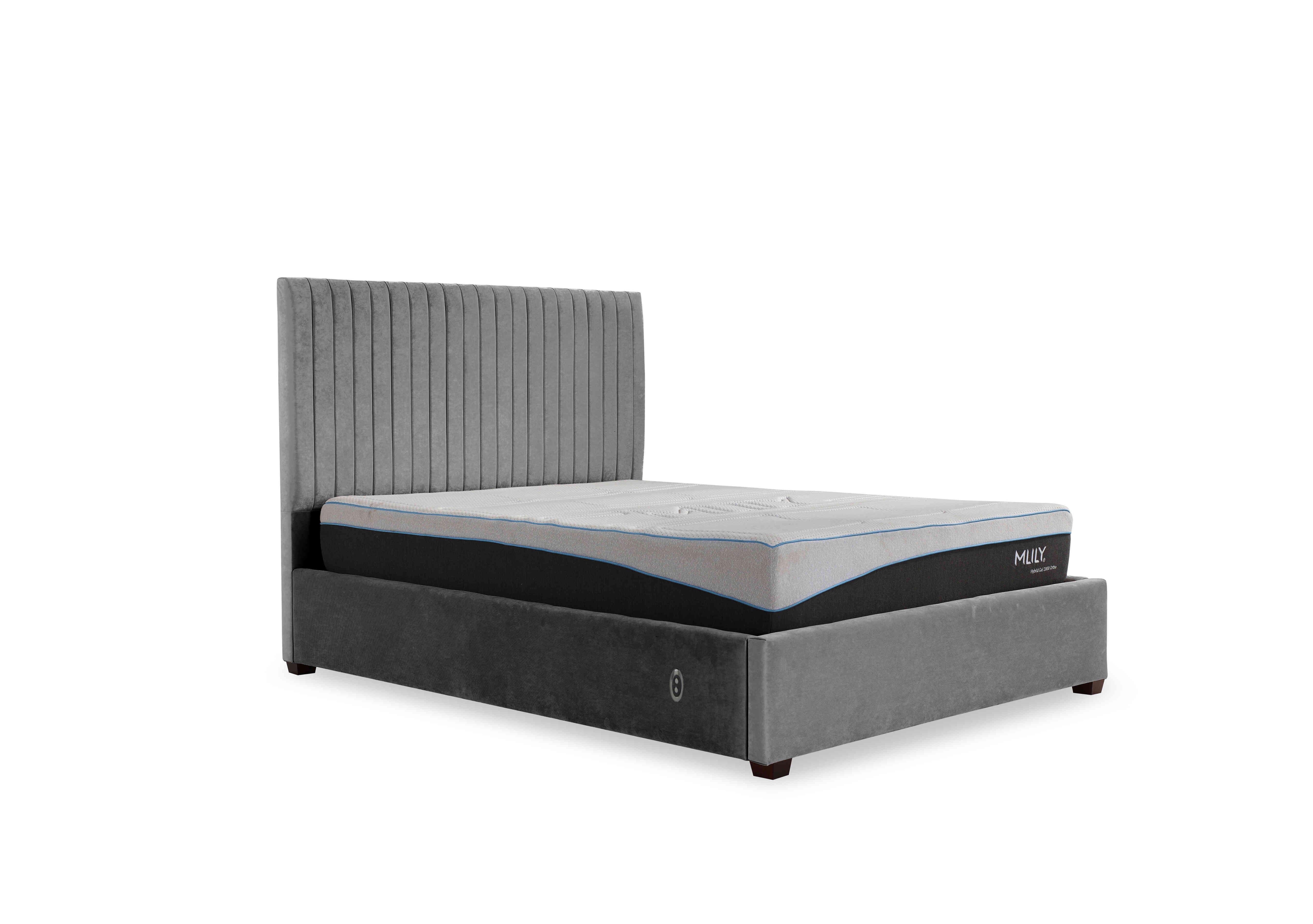 Sam 133cm Headboard Electric Ottoman Bed Frame in Allora Grey on Furniture Village