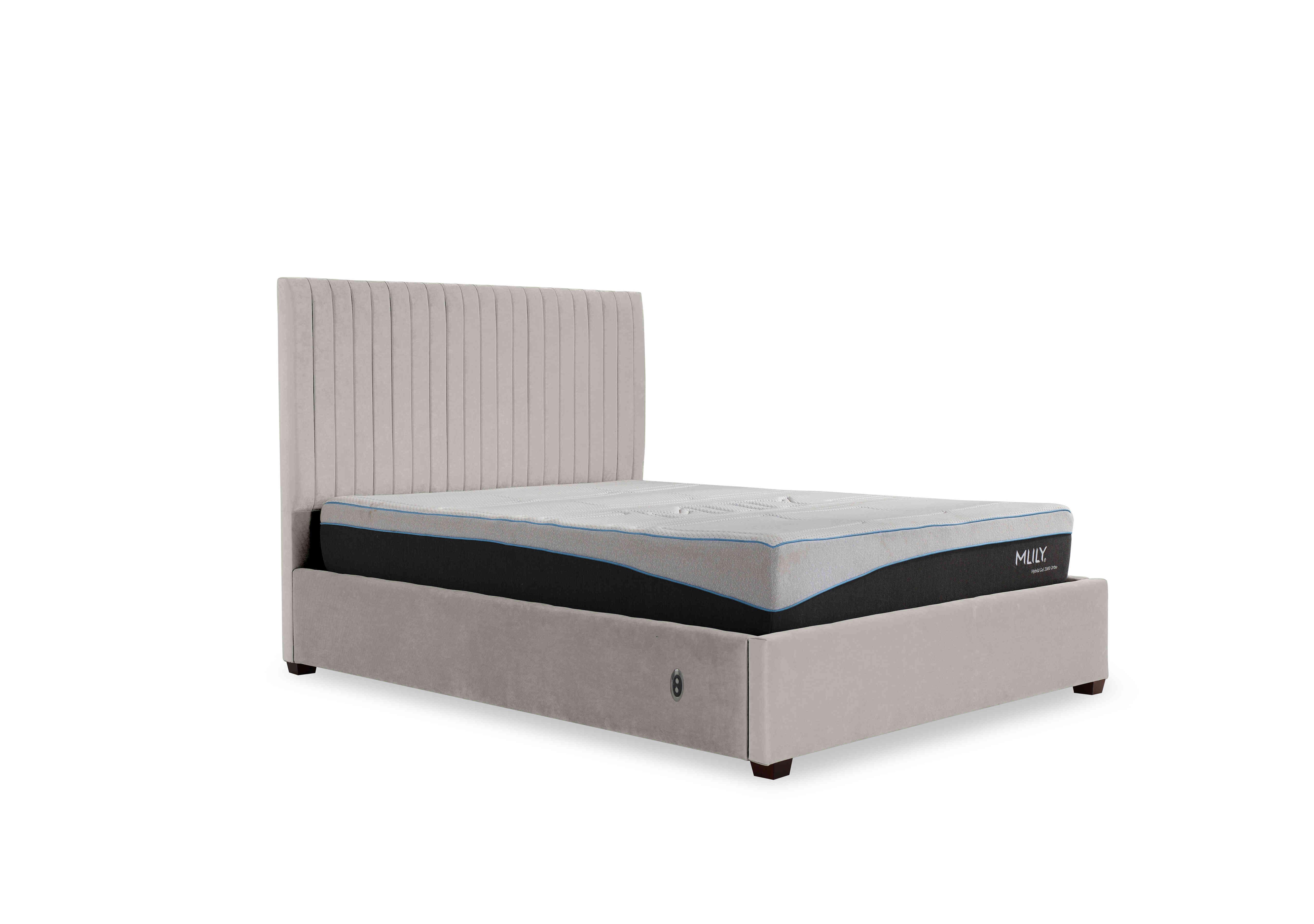 Sam 133cm Headboard Electric Ottoman Bed Frame in Allora Stone on Furniture Village