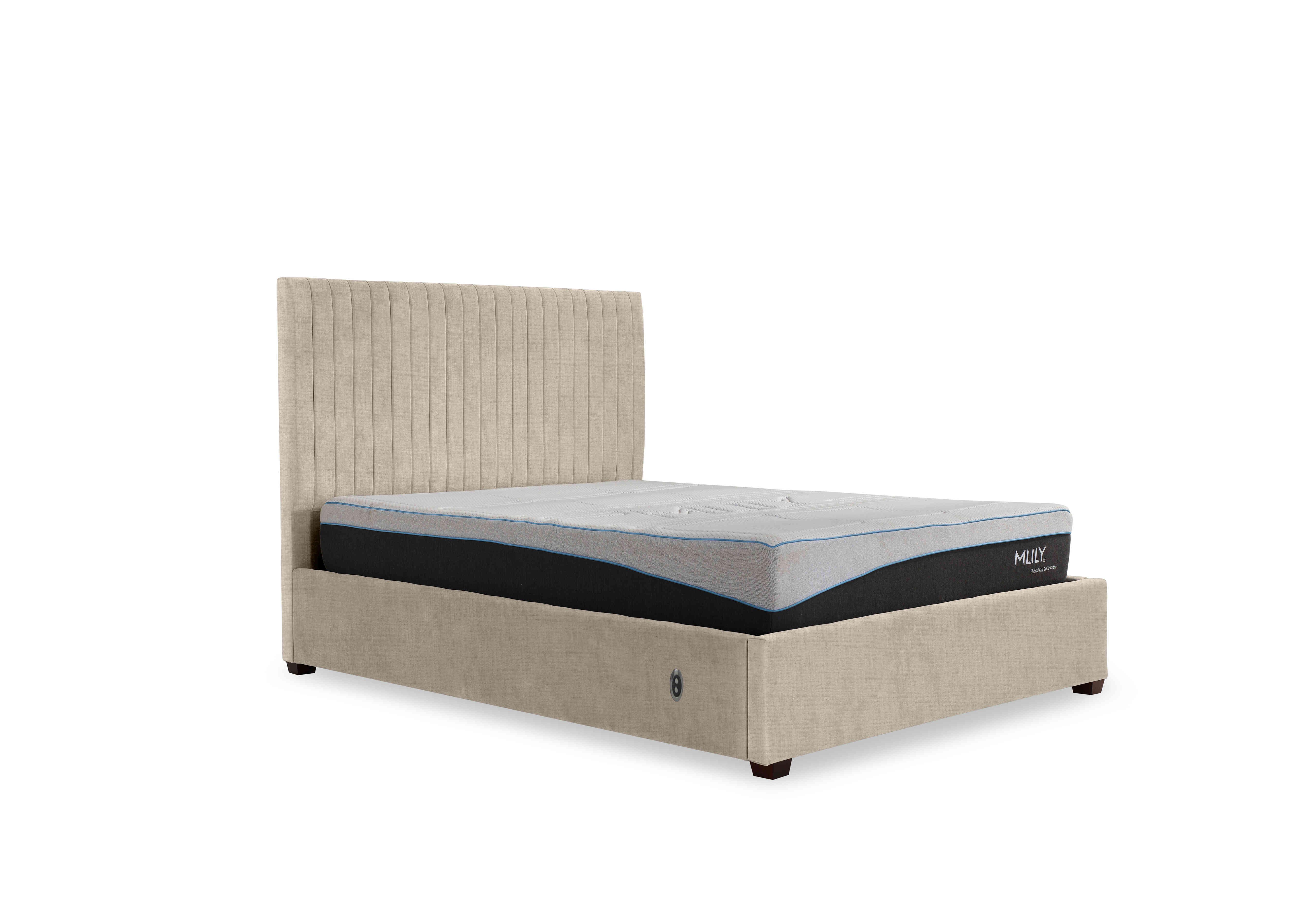 Sam 133cm Headboard Electric Ottoman Bed Frame in Kashmir Chalk on Furniture Village