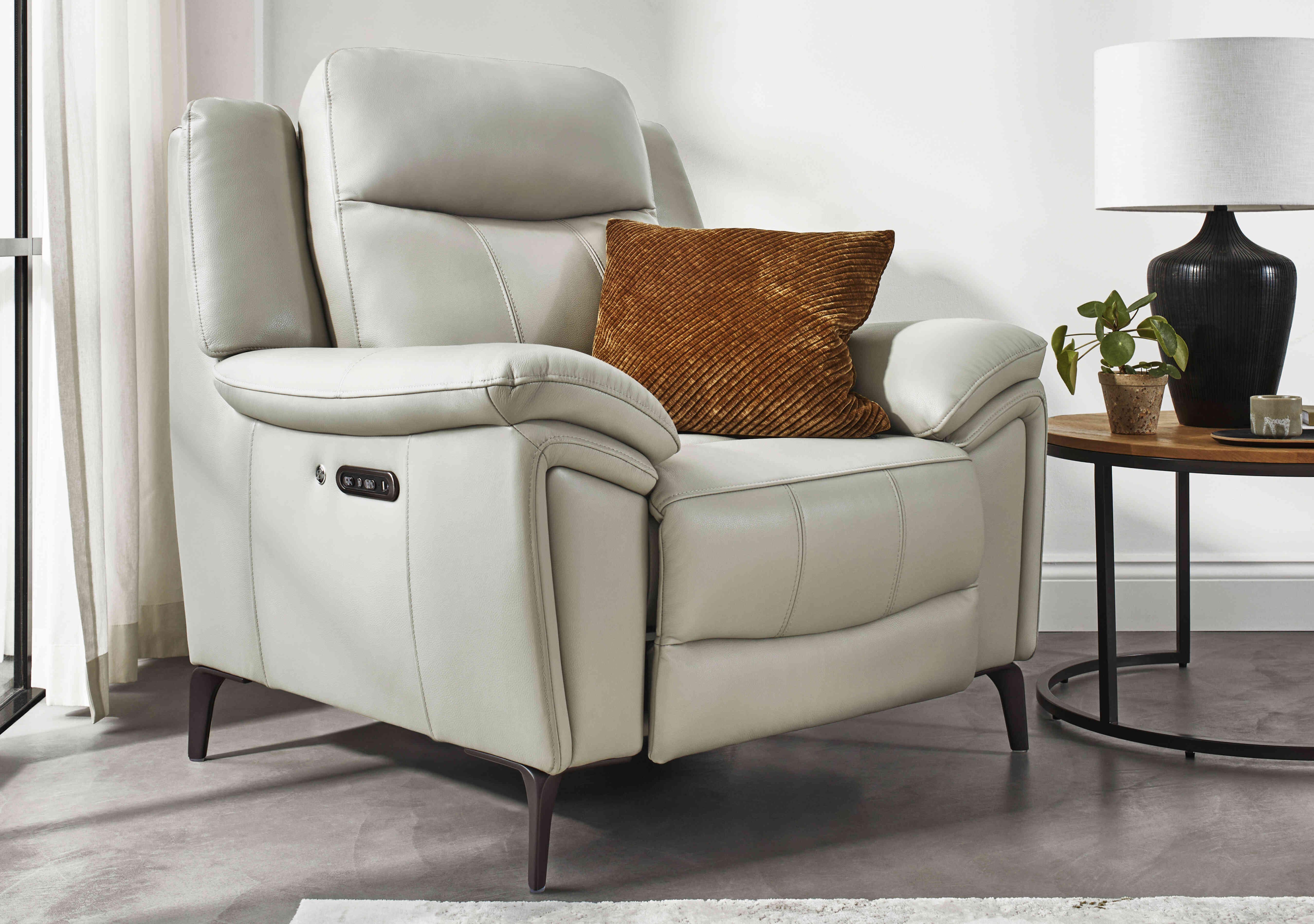 Panache Leather Power Recliner Chair with Power Headrest and Heated Seat in  on Furniture Village