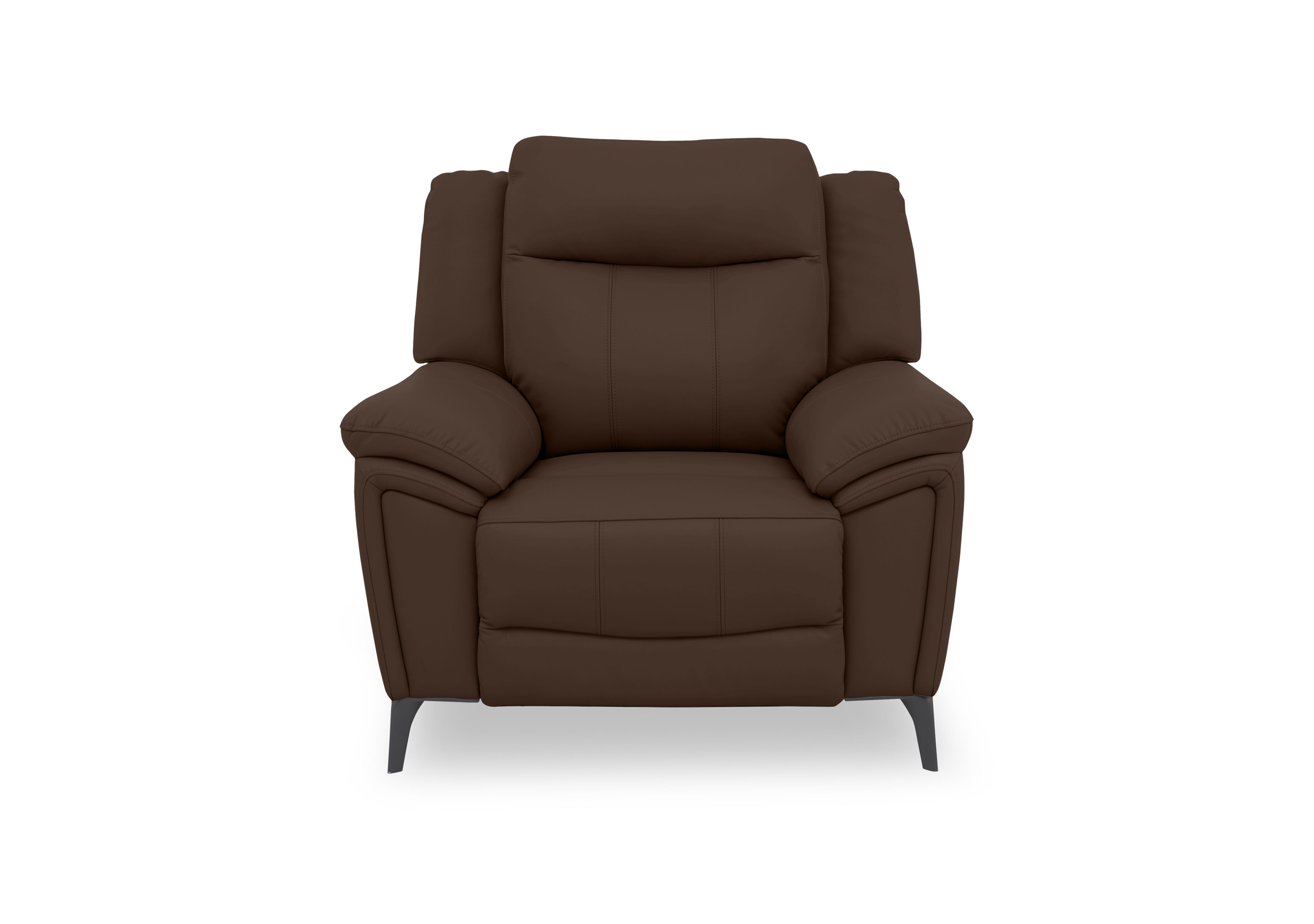 Panache Leather Power Recliner Chair with Power Headrest and Heated Seat in Chocolate Cat-60/08 on Furniture Village