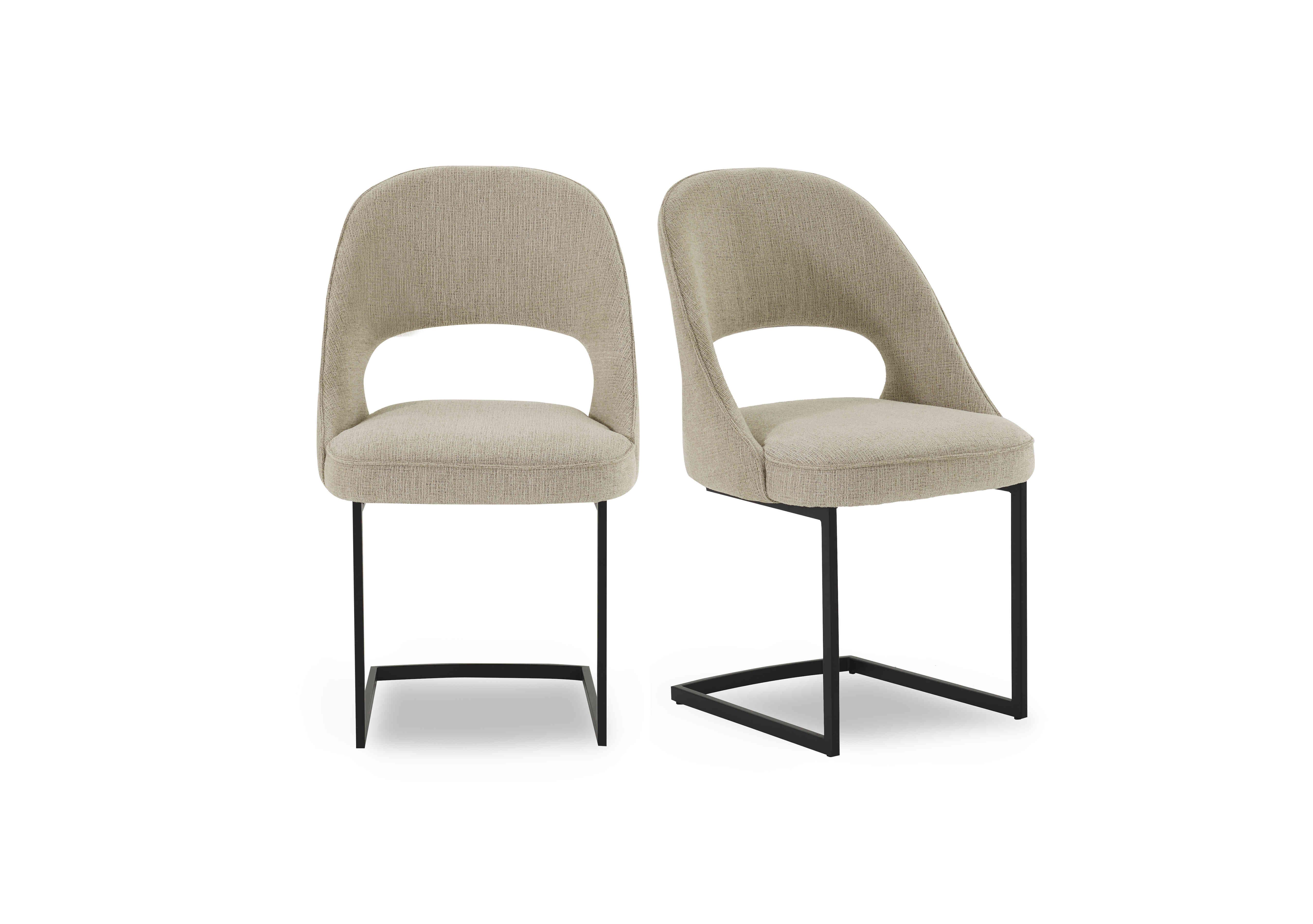 Tiber Pair of Cantilever Dining Chairs in Alabaster on Furniture Village