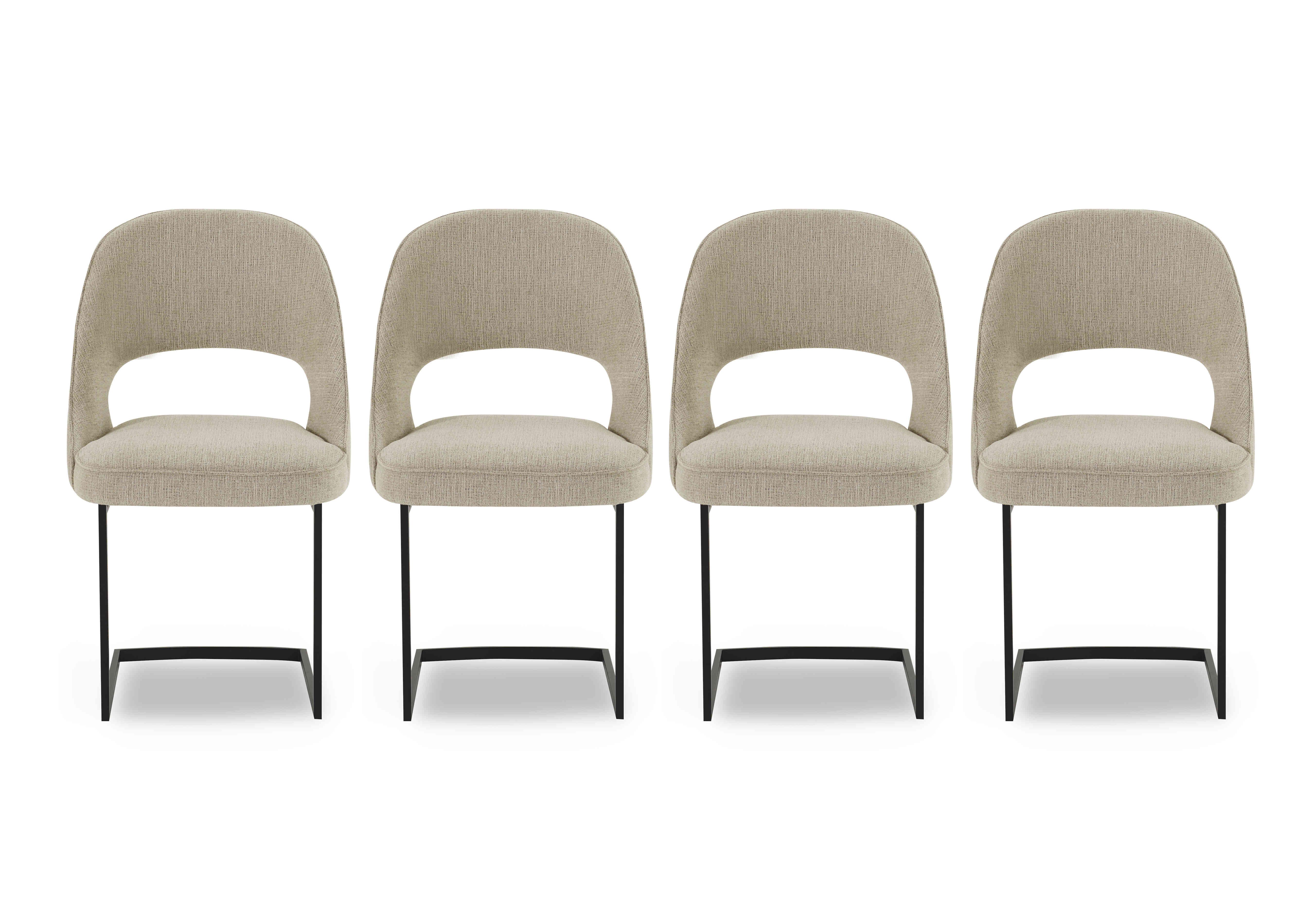 Tiber Set of 4 Cantilever Dining Chairs in Alabaster on Furniture Village