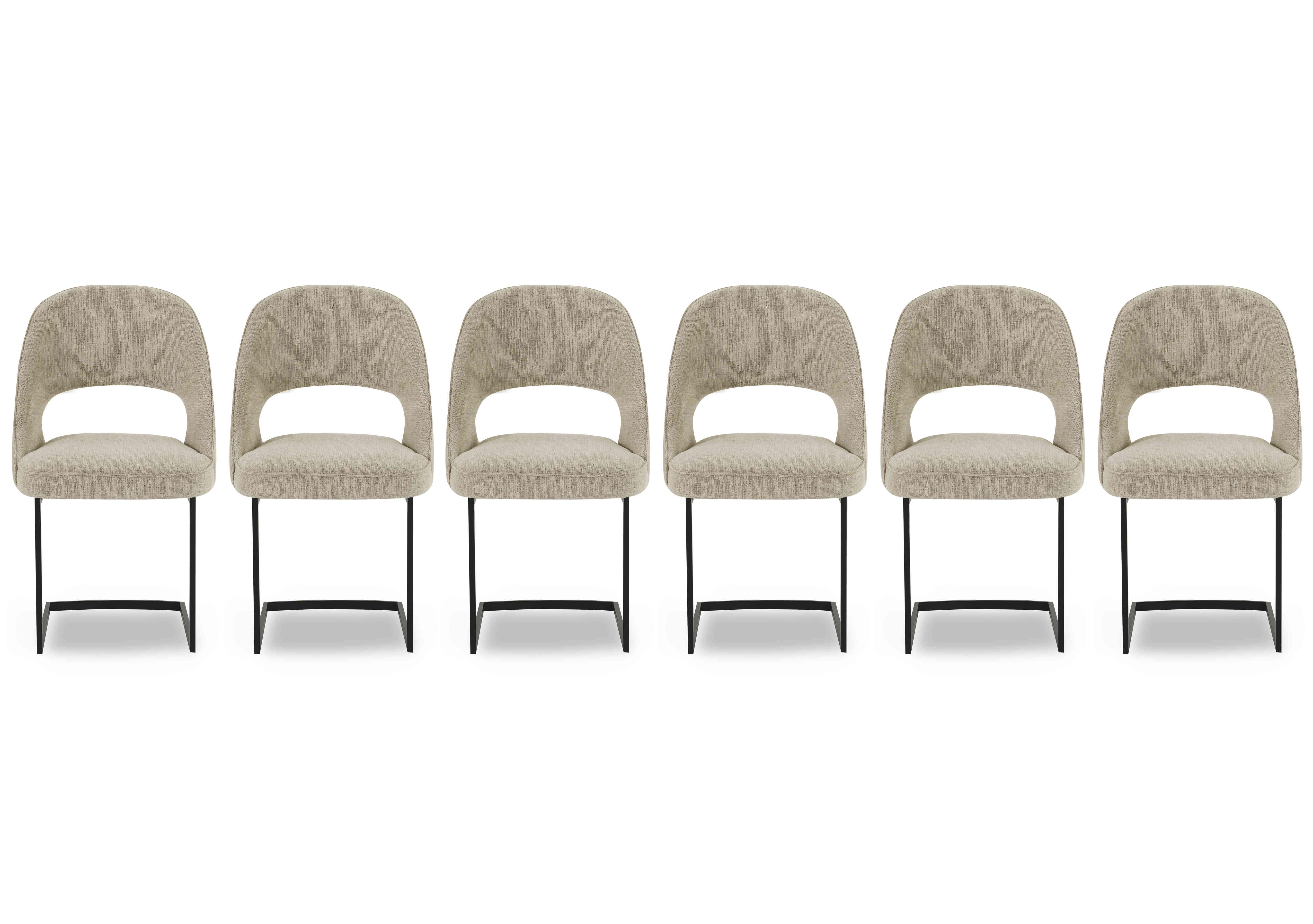 Tiber Set of 6 Cantilever Dining Chairs in Alabaster on Furniture Village