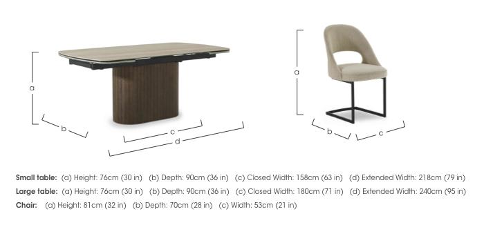 Tiber Draw Leaf Extending Dining Table with 6 Cantilever Dining Chairs in  on Furniture Village
