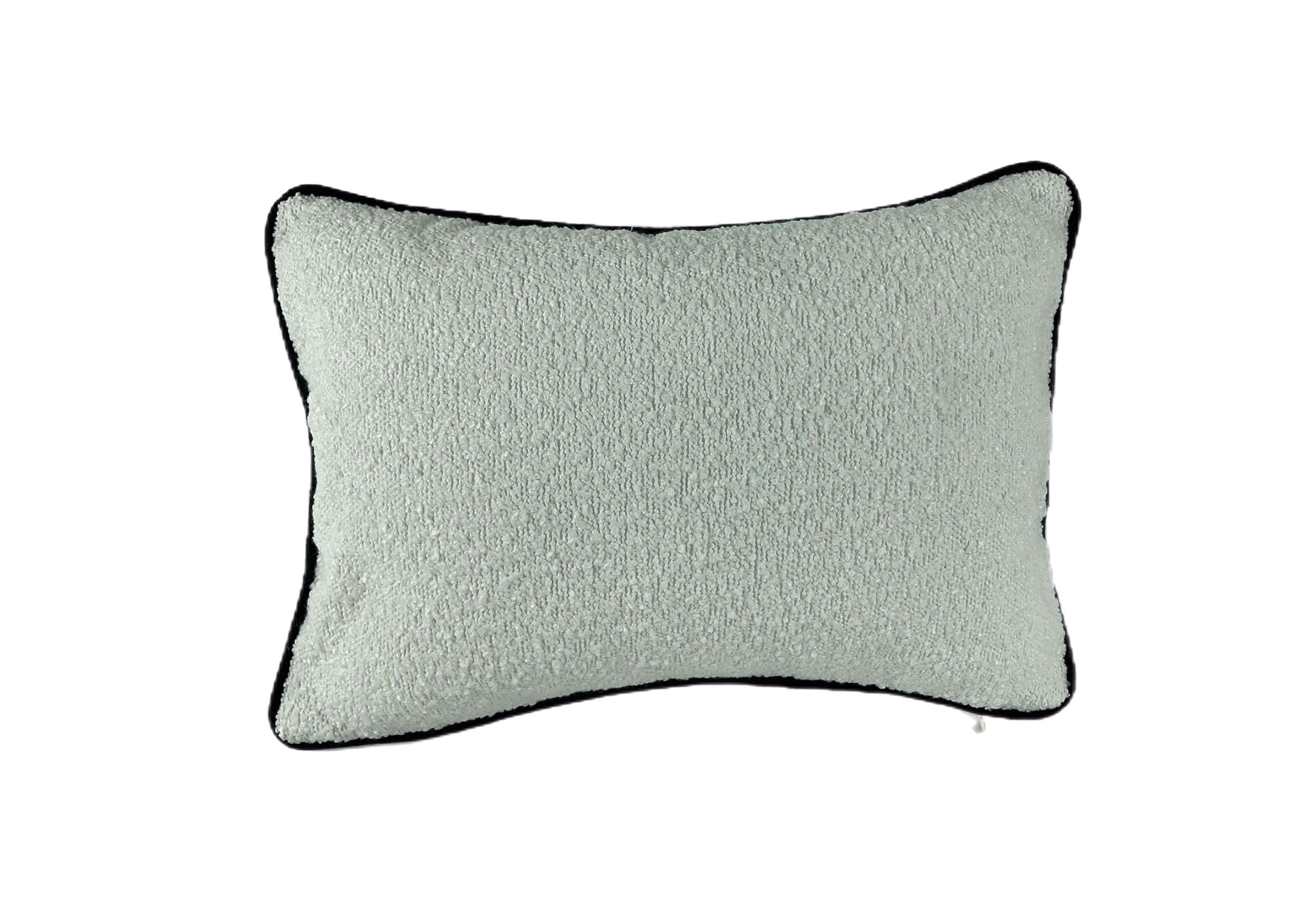Boucle Piped Cushion in Black on Furniture Village