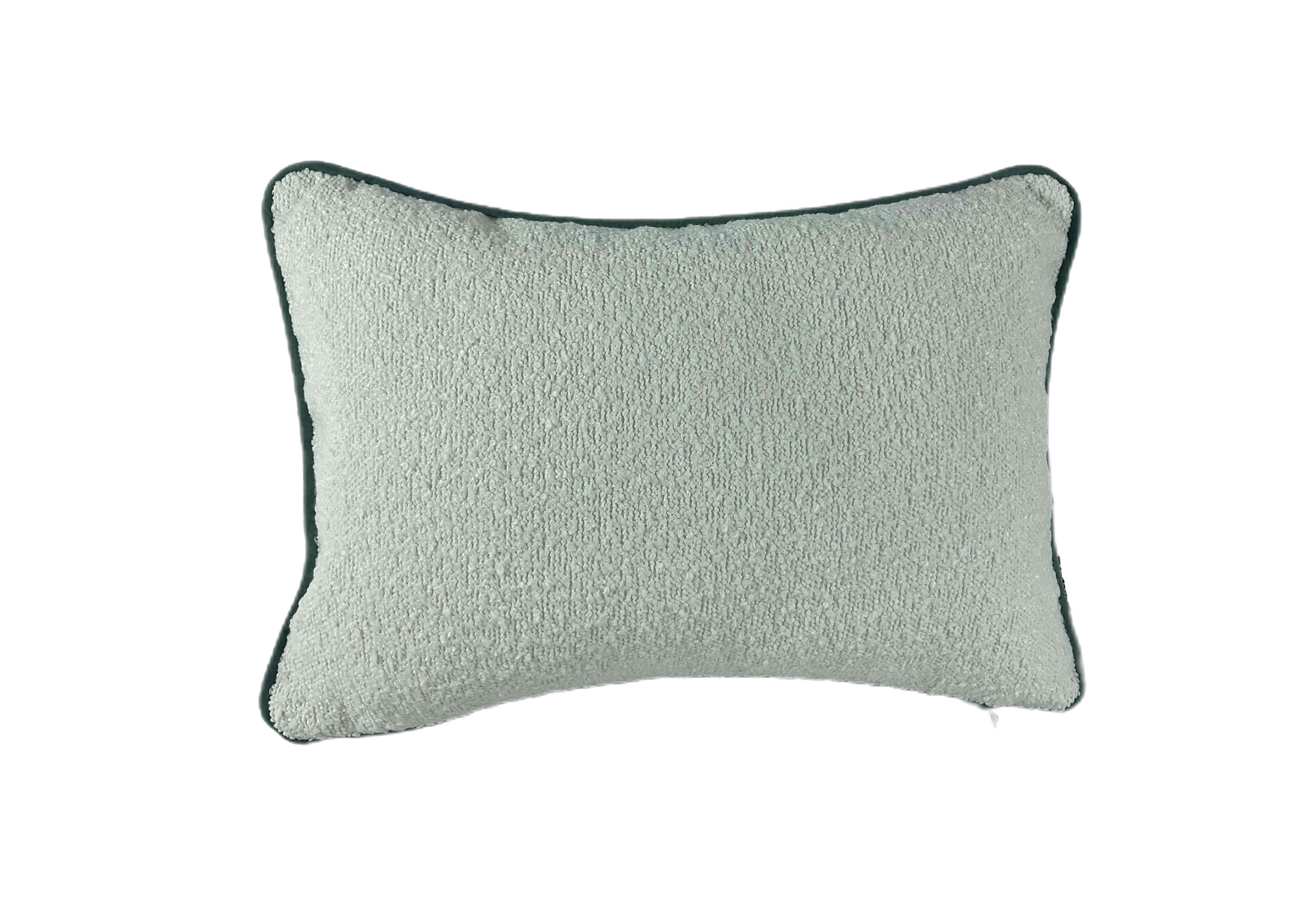 Boucle Piped Cushion in Seafoam on Furniture Village