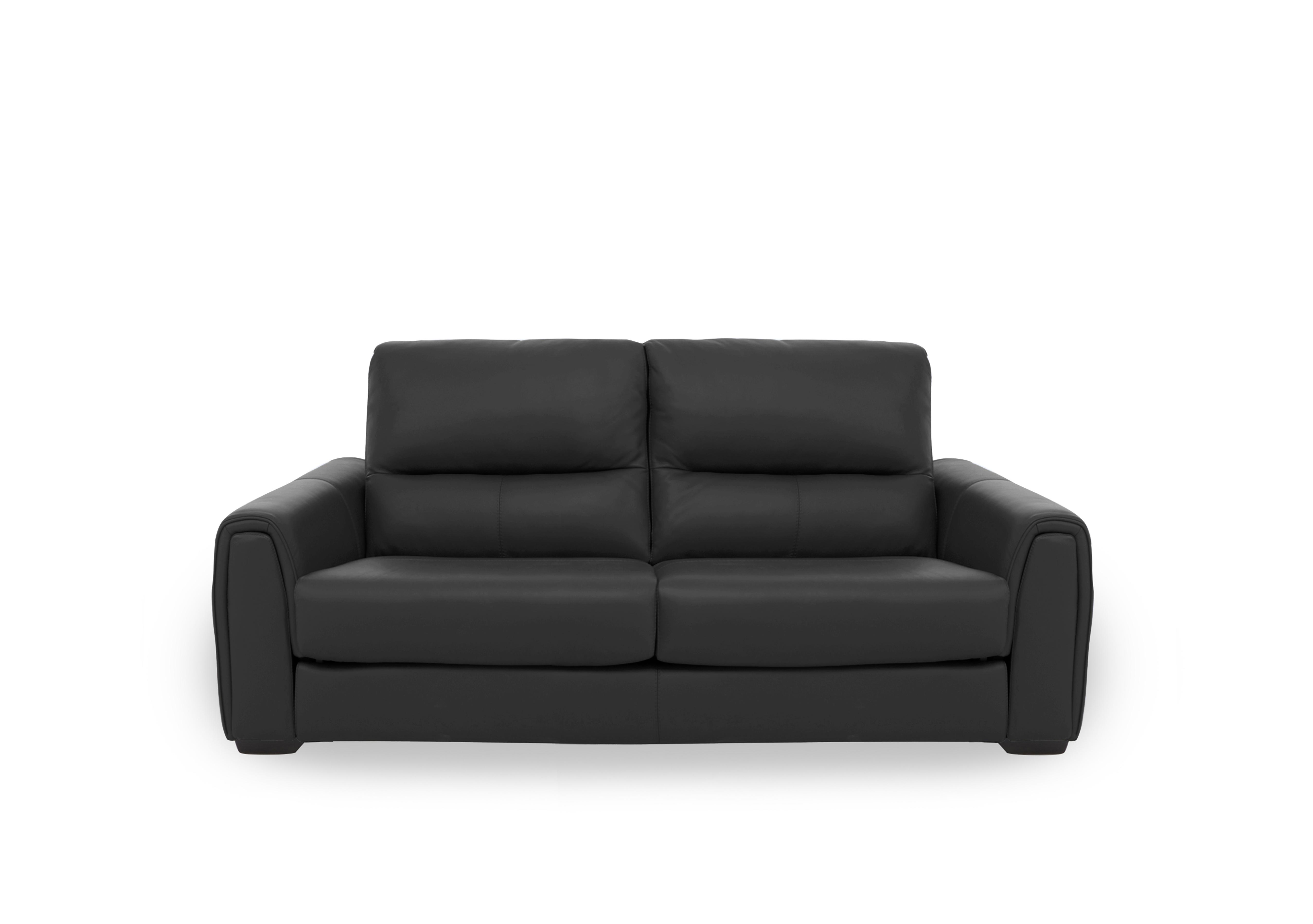 Flex Leather 2 Seater Sofa in Bv-3500 Classic Black on Furniture Village