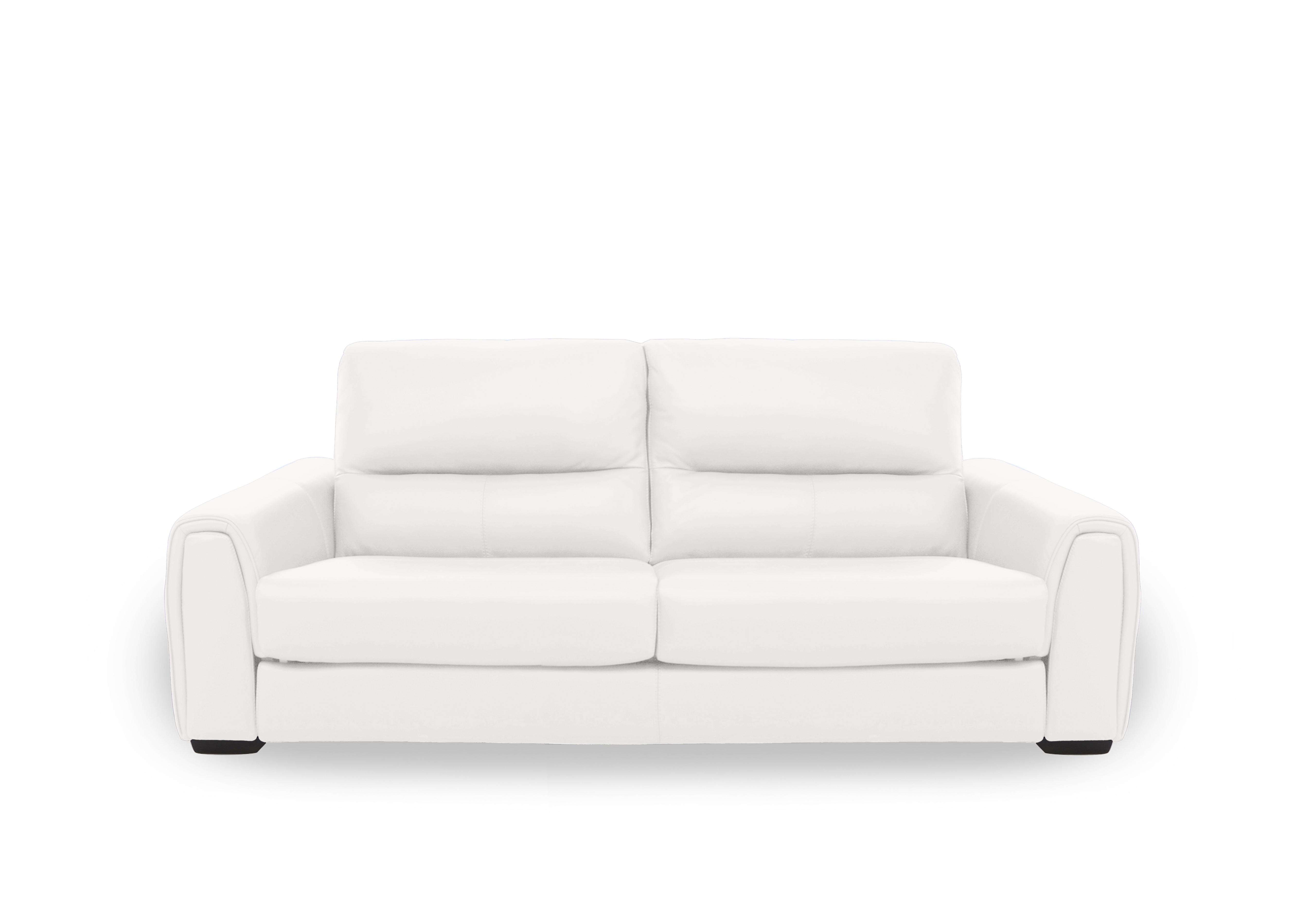 Flex Leather 3 Seater Sofa in Bv-744d Star White on Furniture Village