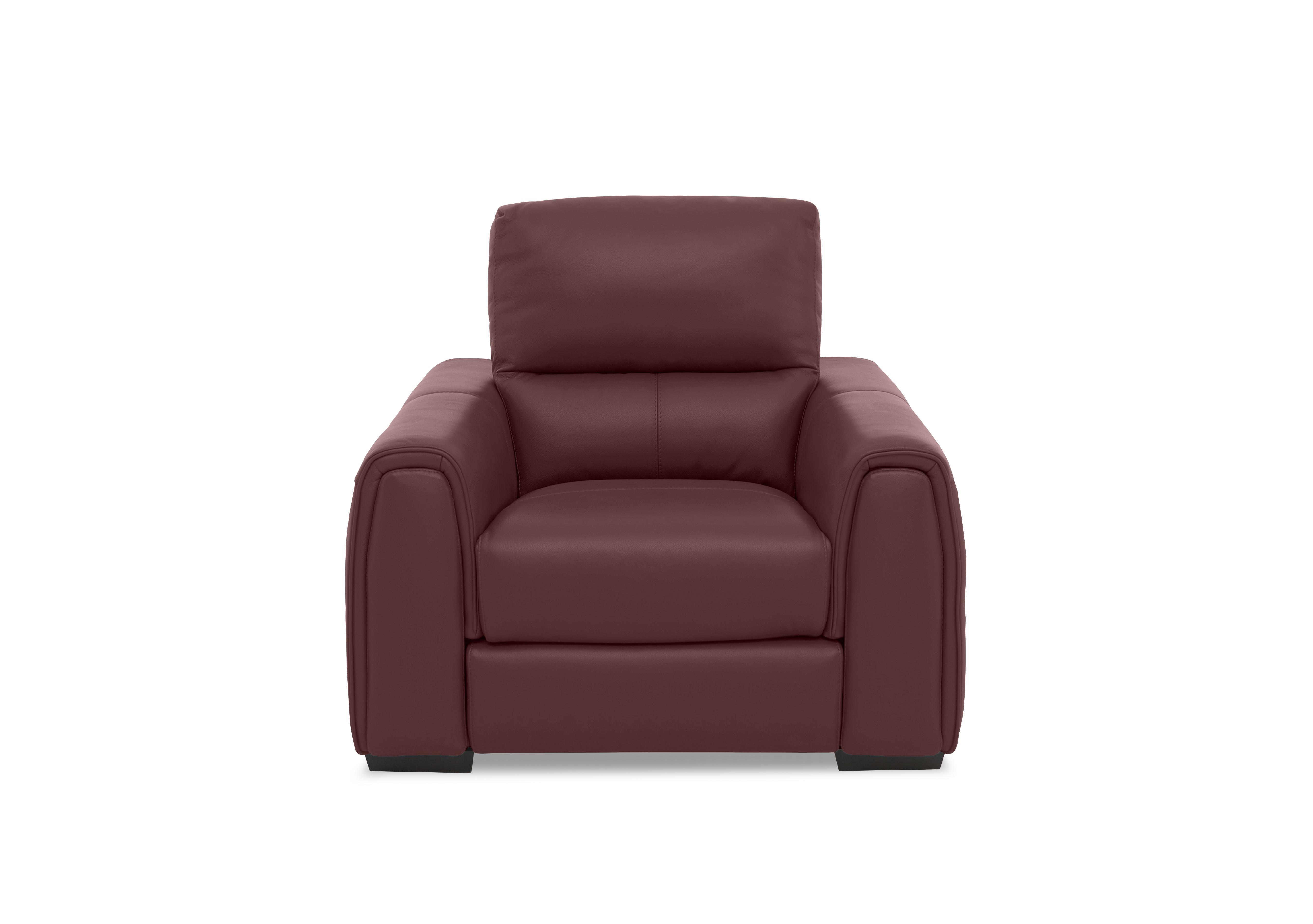 Flex Leather Armchair in Nc-035c Deep Red on Furniture Village