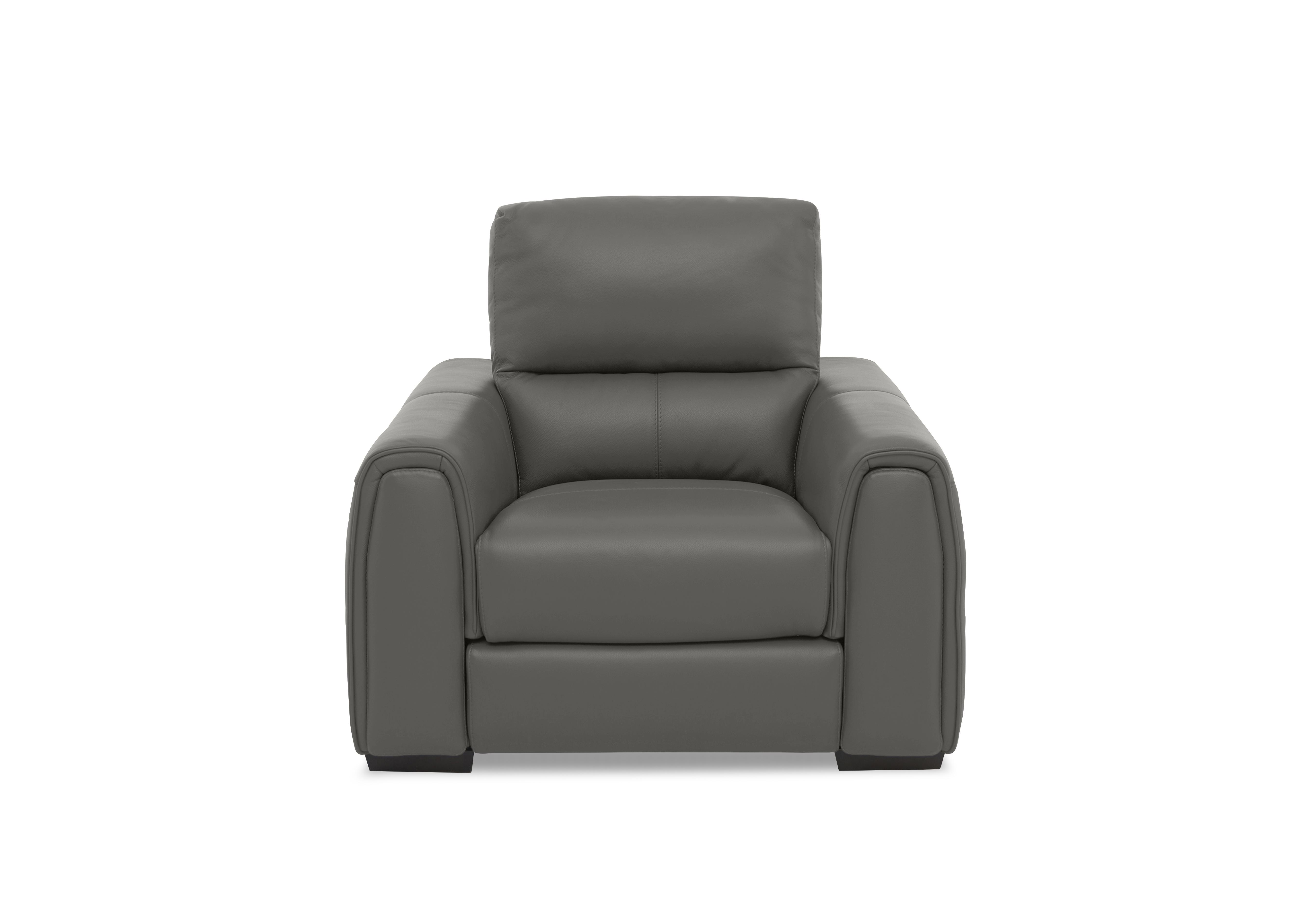 Flex Leather Armchair in Nc-088e Charcoal Grey on Furniture Village