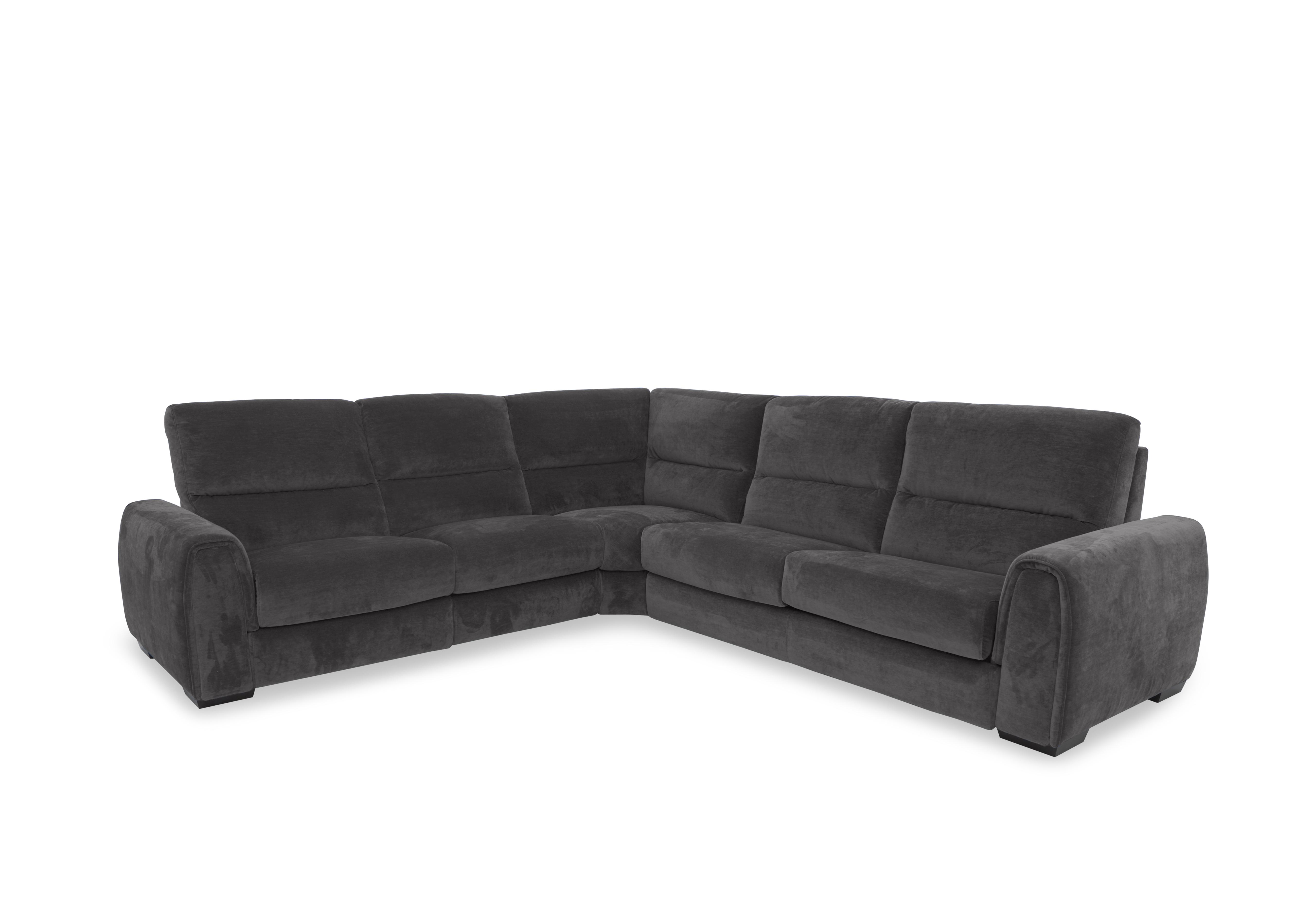Flex Fabric Large Corner Sofa Bed with Power Recliner and Storage Arms in Fab-Can-R456 Anthracite on Furniture Village