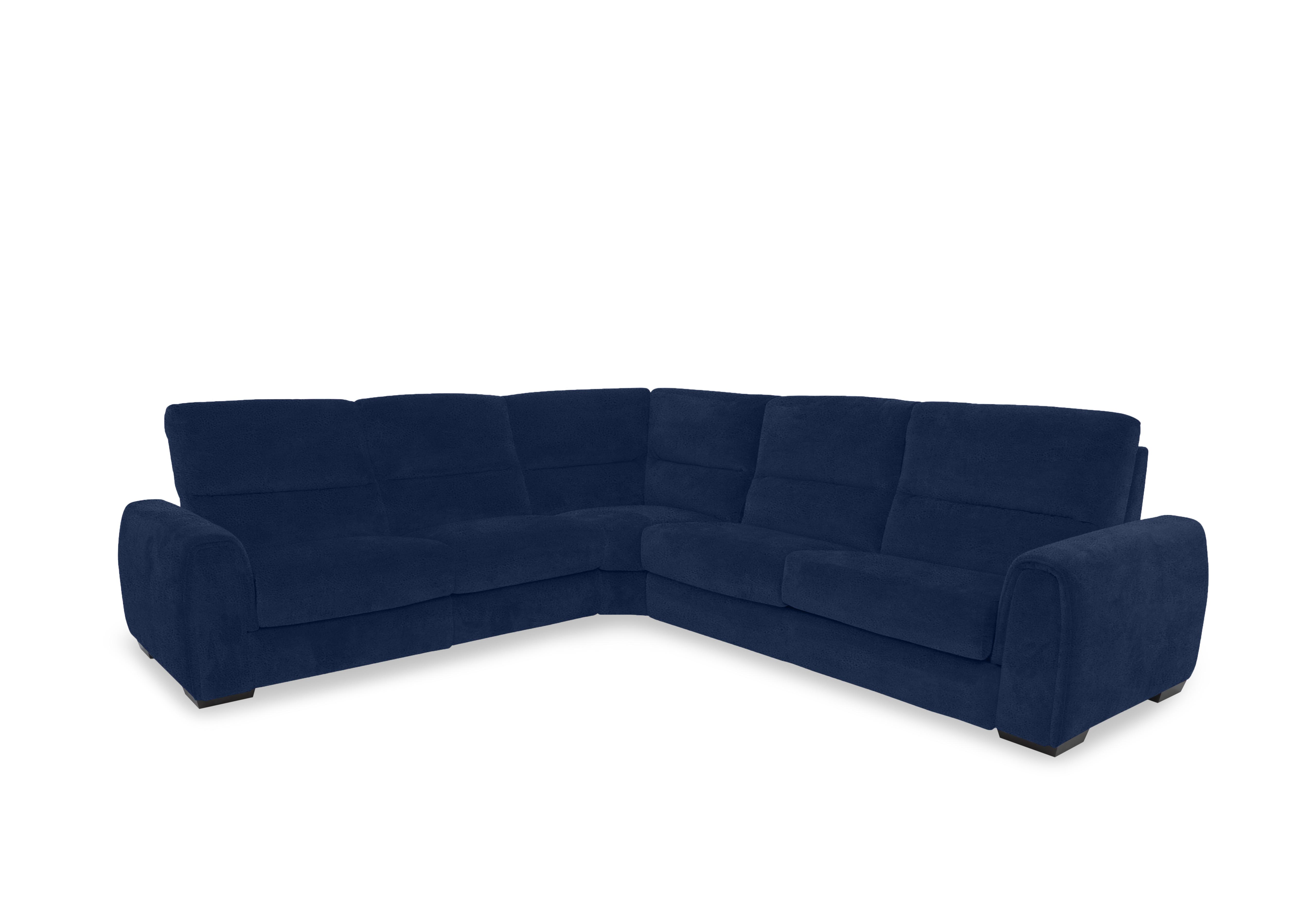 Flex Fabric Large Corner Sofa Bed with Power Recliner and Storage Arms in Fab-Meg-R28 Navy on Furniture Village