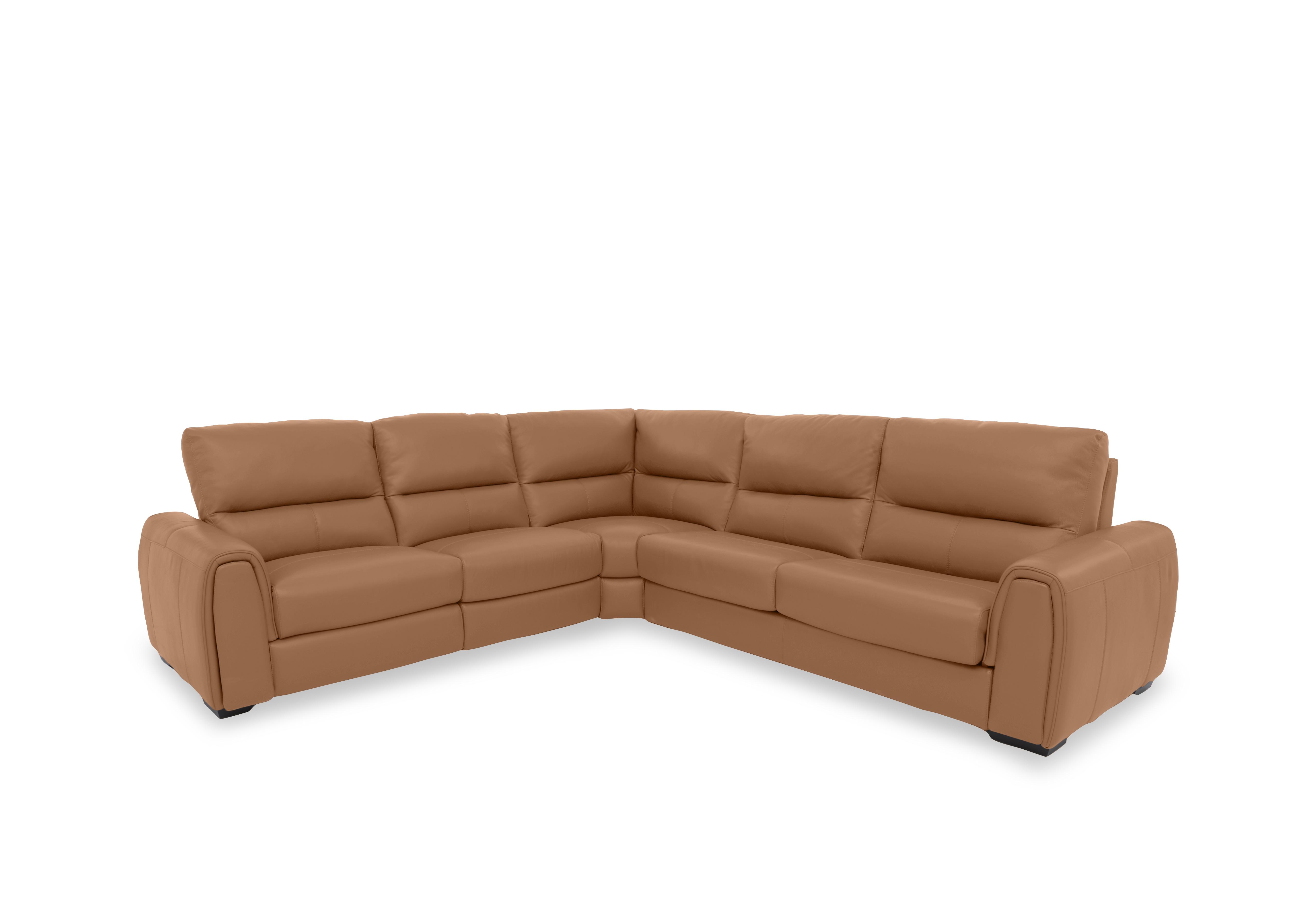 Flex Leather Large Corner Sofa Bed with Power Recliner and Storage Arms in Nc-334e Pecan Brown on Furniture Village