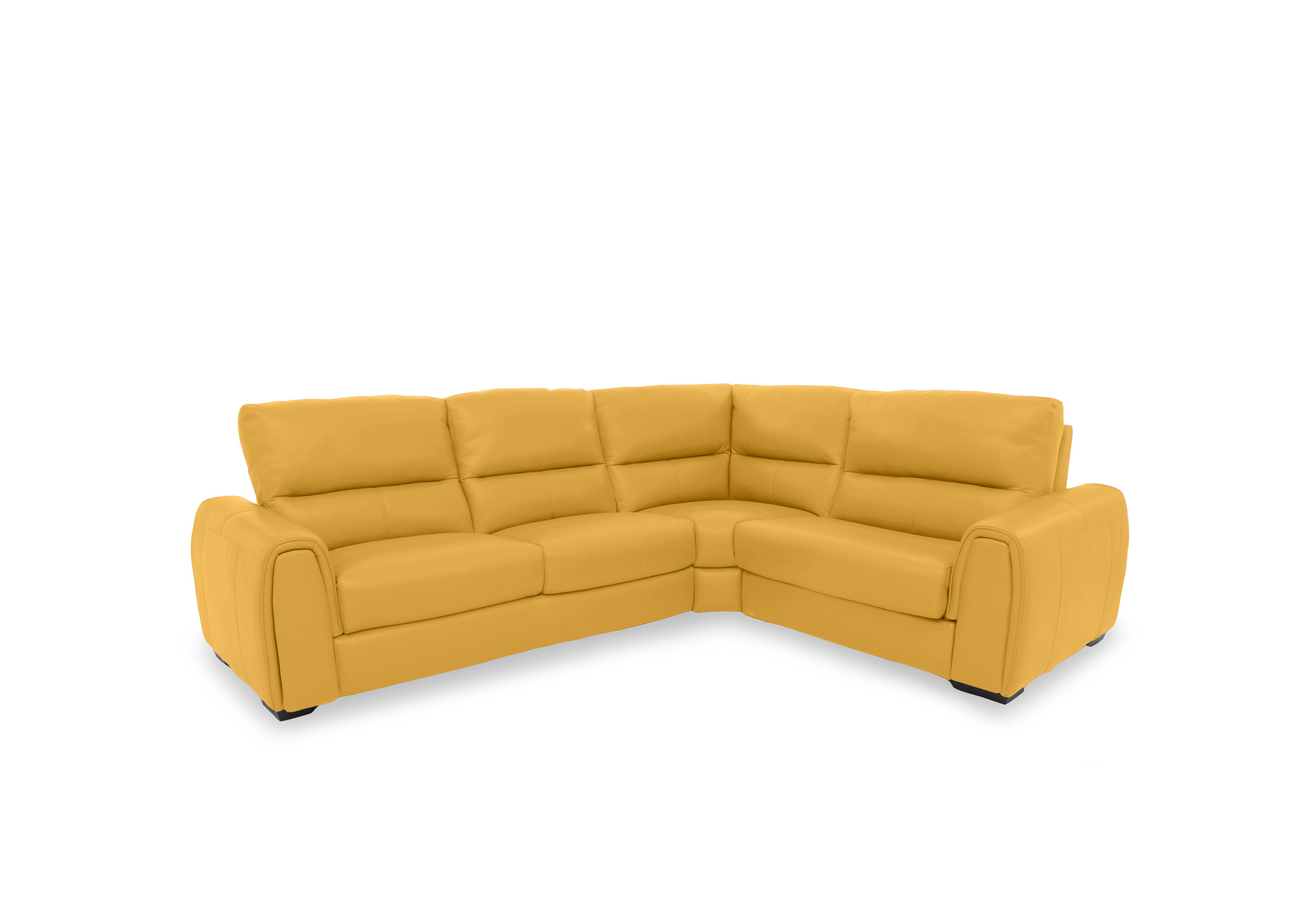 Flex Leather Small Corner Sofa in Nc-303e Sunflower on Furniture Village