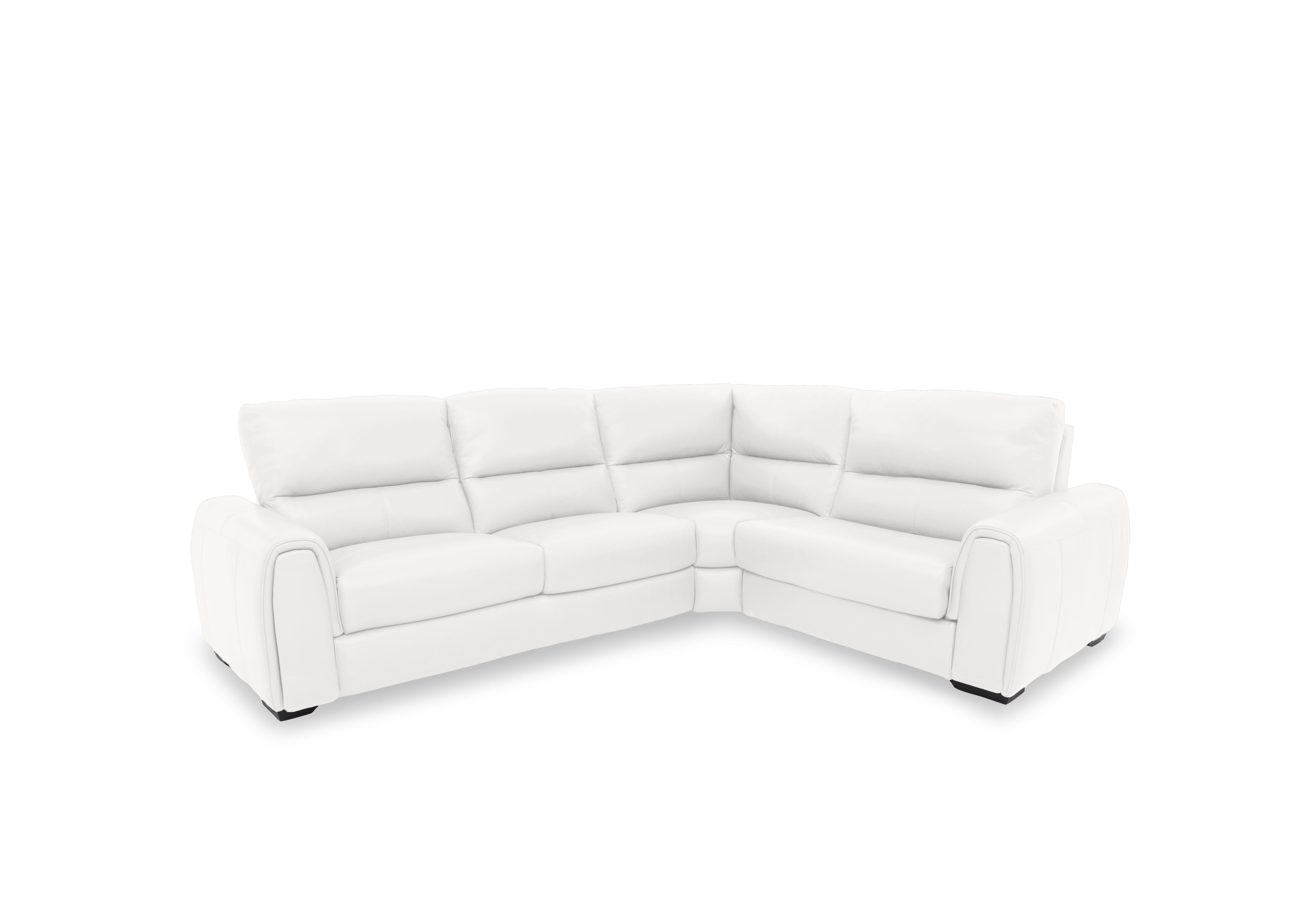 Flex Leather Small Corner Sofa in Nc-744d Star White on Furniture Village