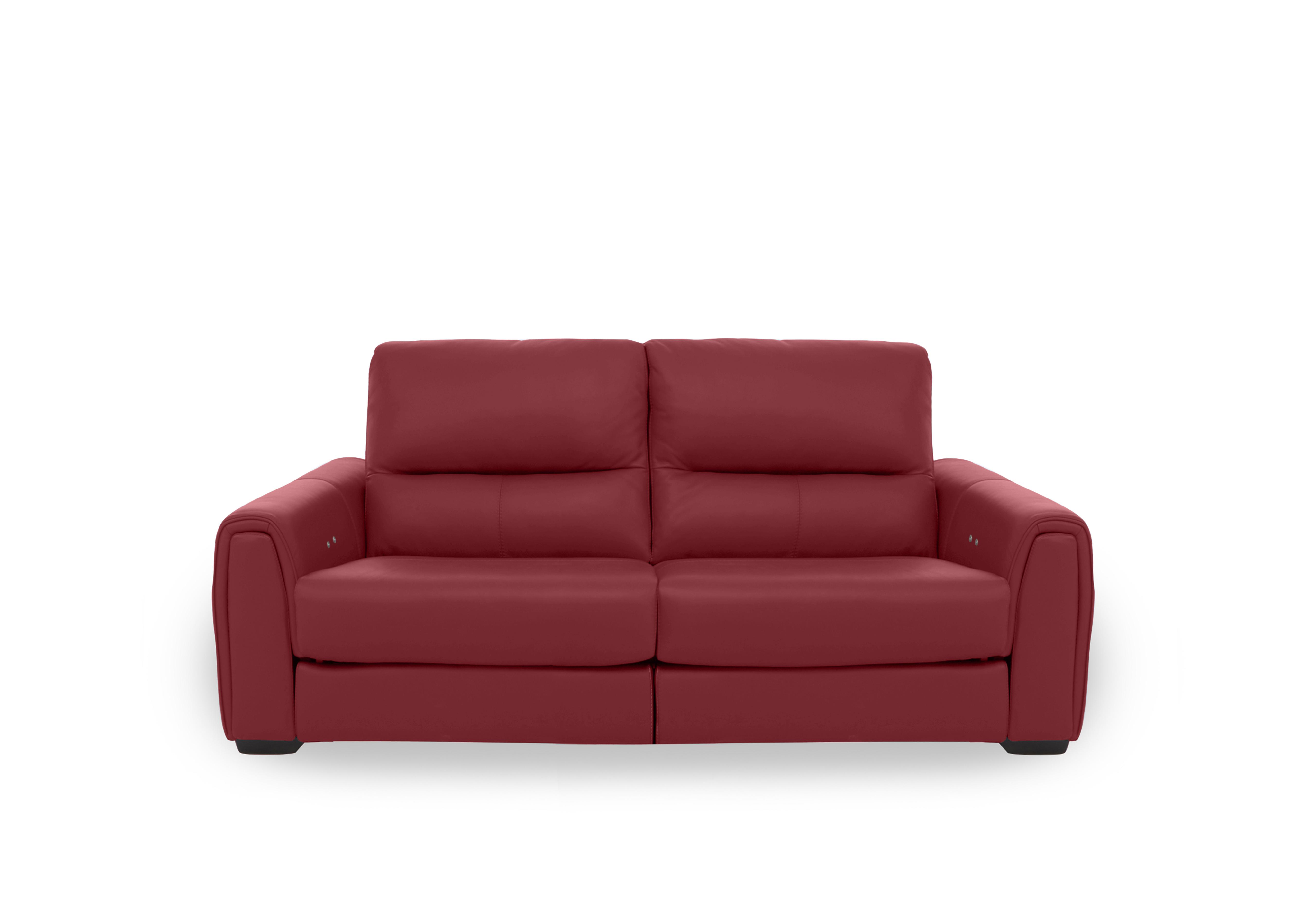 Flex Leather 2 Seater Power Recliner Sofa with Storage Arms in Bv-0008 Pure Red on Furniture Village