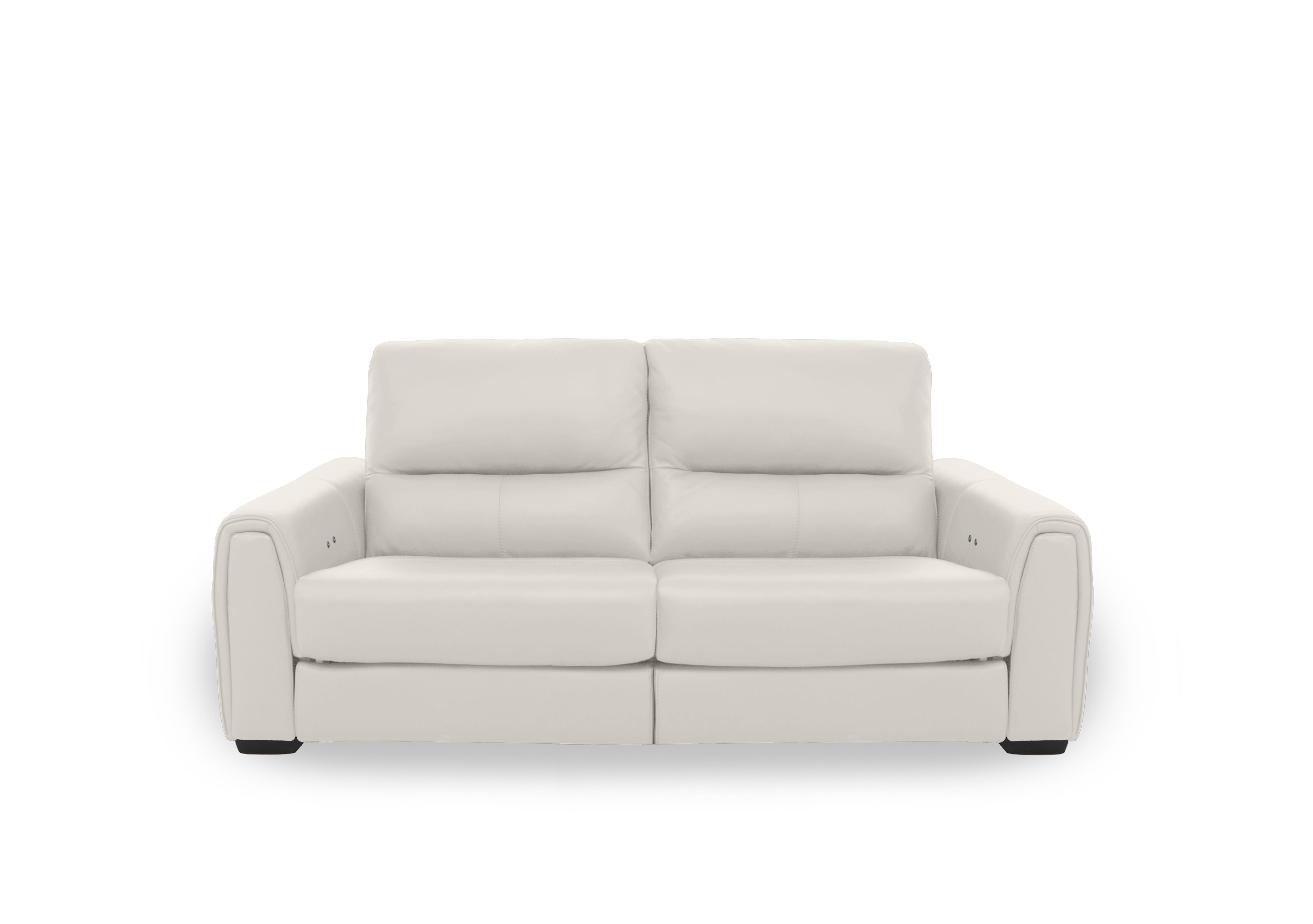 Flex Leather 2 Seater Power Recliner Sofa with Storage Arms in Bv-156e Frost on Furniture Village