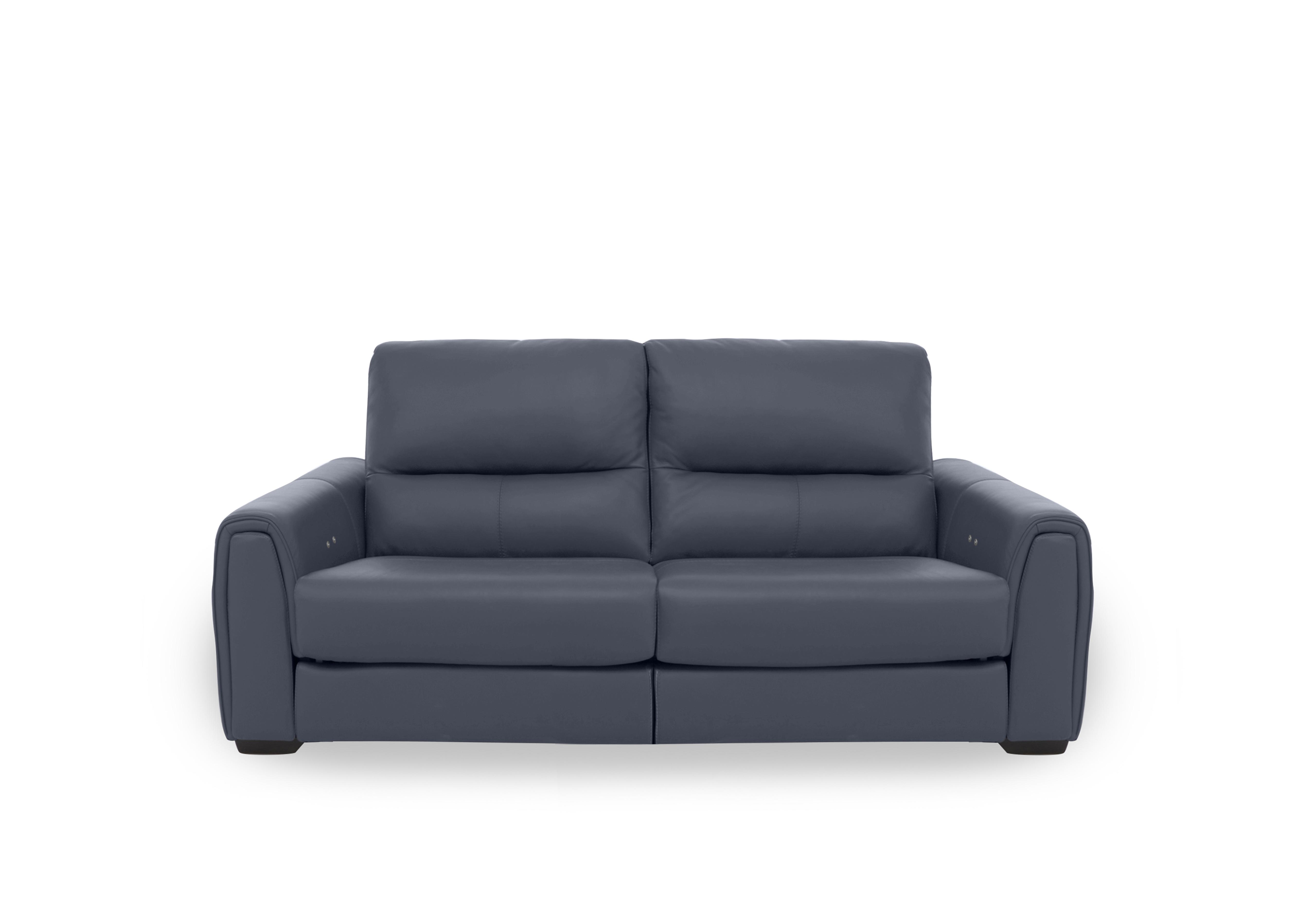Flex Leather 2 Seater Power Recliner Sofa with Storage Arms in Bv-313e Ocean Blue on Furniture Village