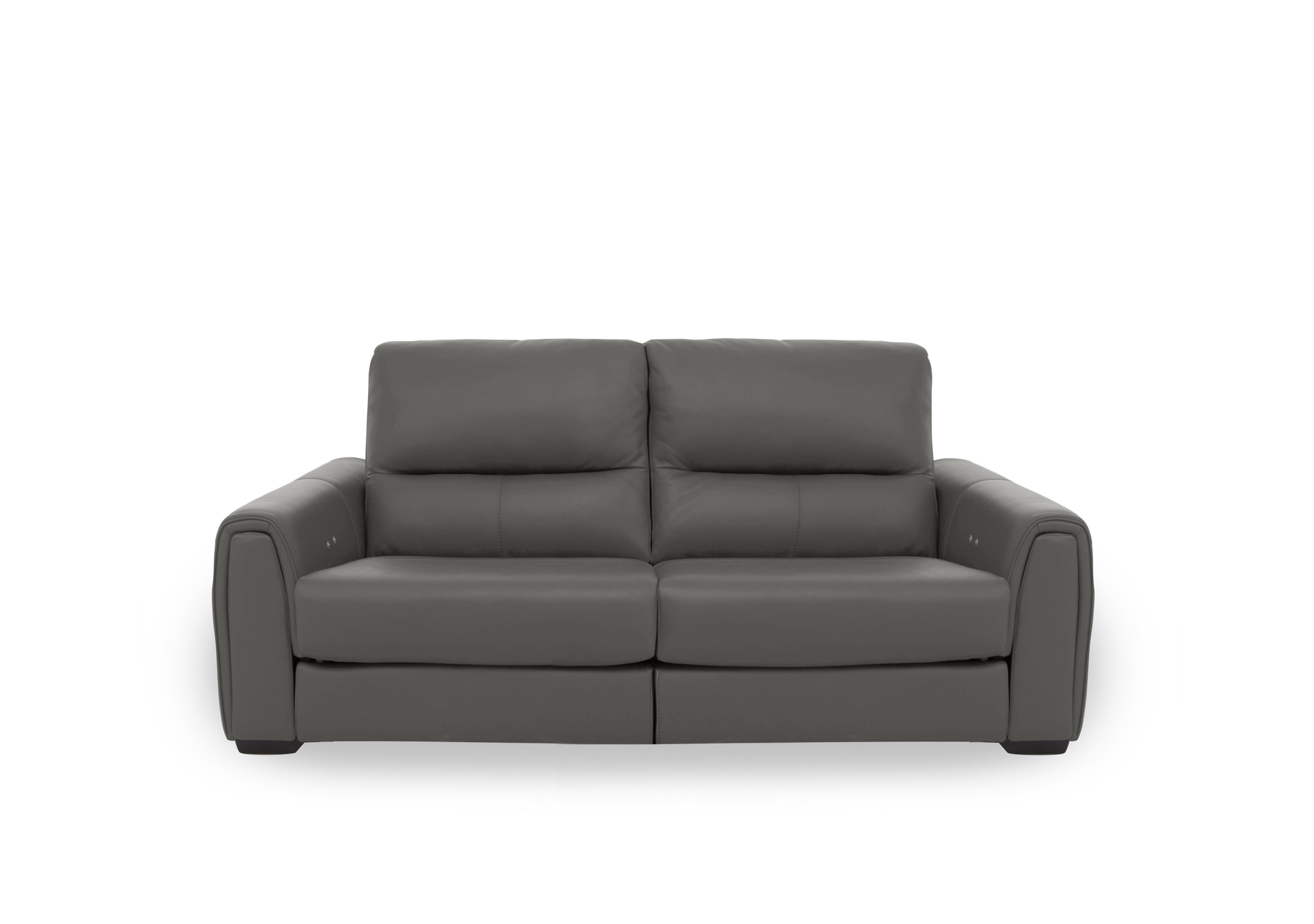 Flex Leather 2 Seater Power Recliner Sofa with Storage Arms in Nc-088e Charcoal Grey on Furniture Village
