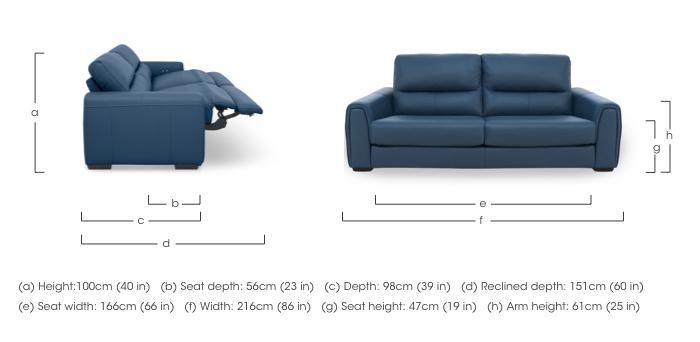 Flex Leather 3 Seater Power Recliner Sofa with Storage Arms in  on Furniture Village