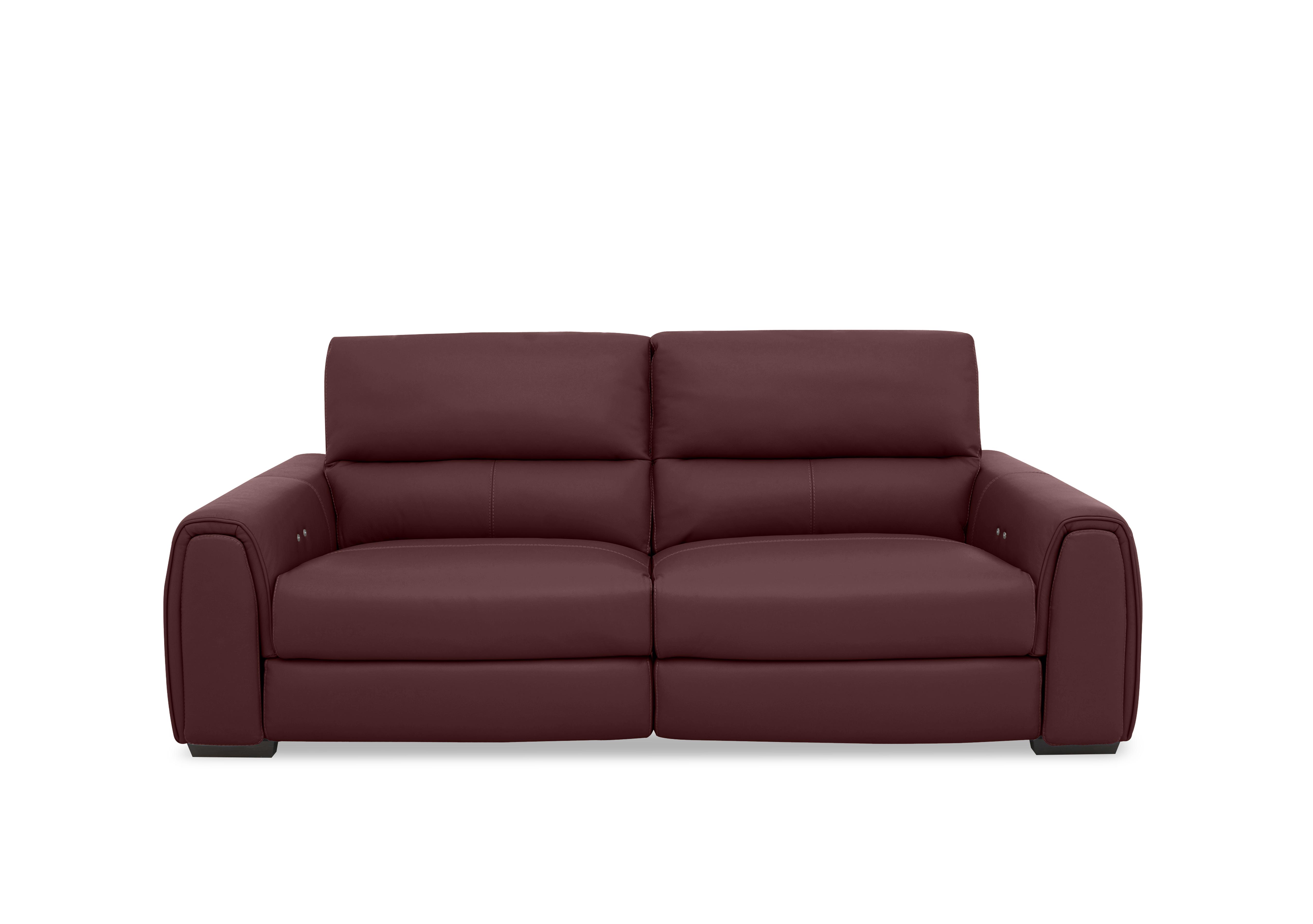 Flex Leather 3 Seater Power Recliner Sofa with Storage Arms in Bv-035c Deep Red on Furniture Village