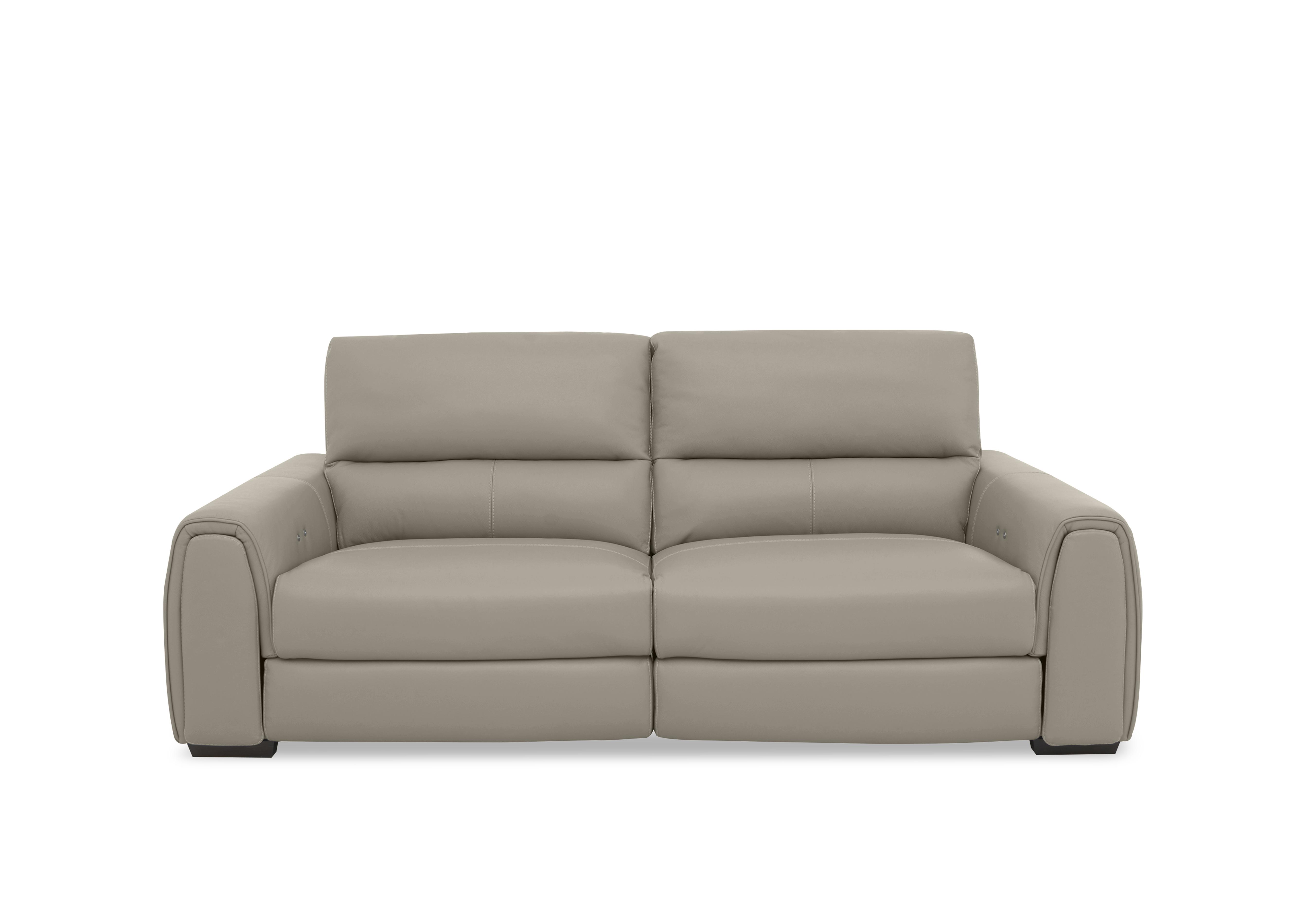 Flex Leather 3 Seater Power Recliner Sofa with Storage Arms in Bv-722a Taupe on Furniture Village