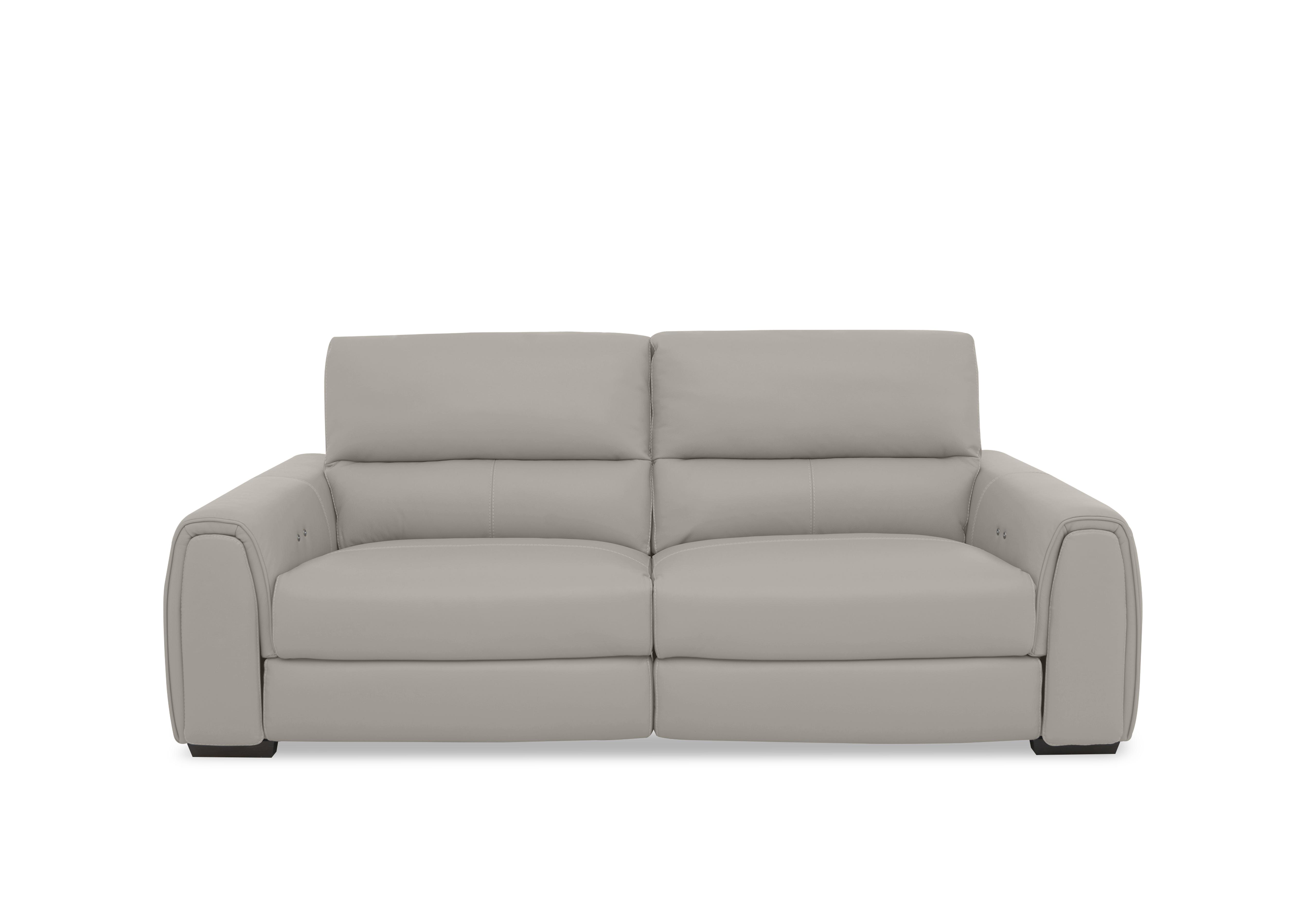 Flex Leather 3 Seater Power Recliner Sofa with Storage Arms in Bv-946b Silver Grey on Furniture Village