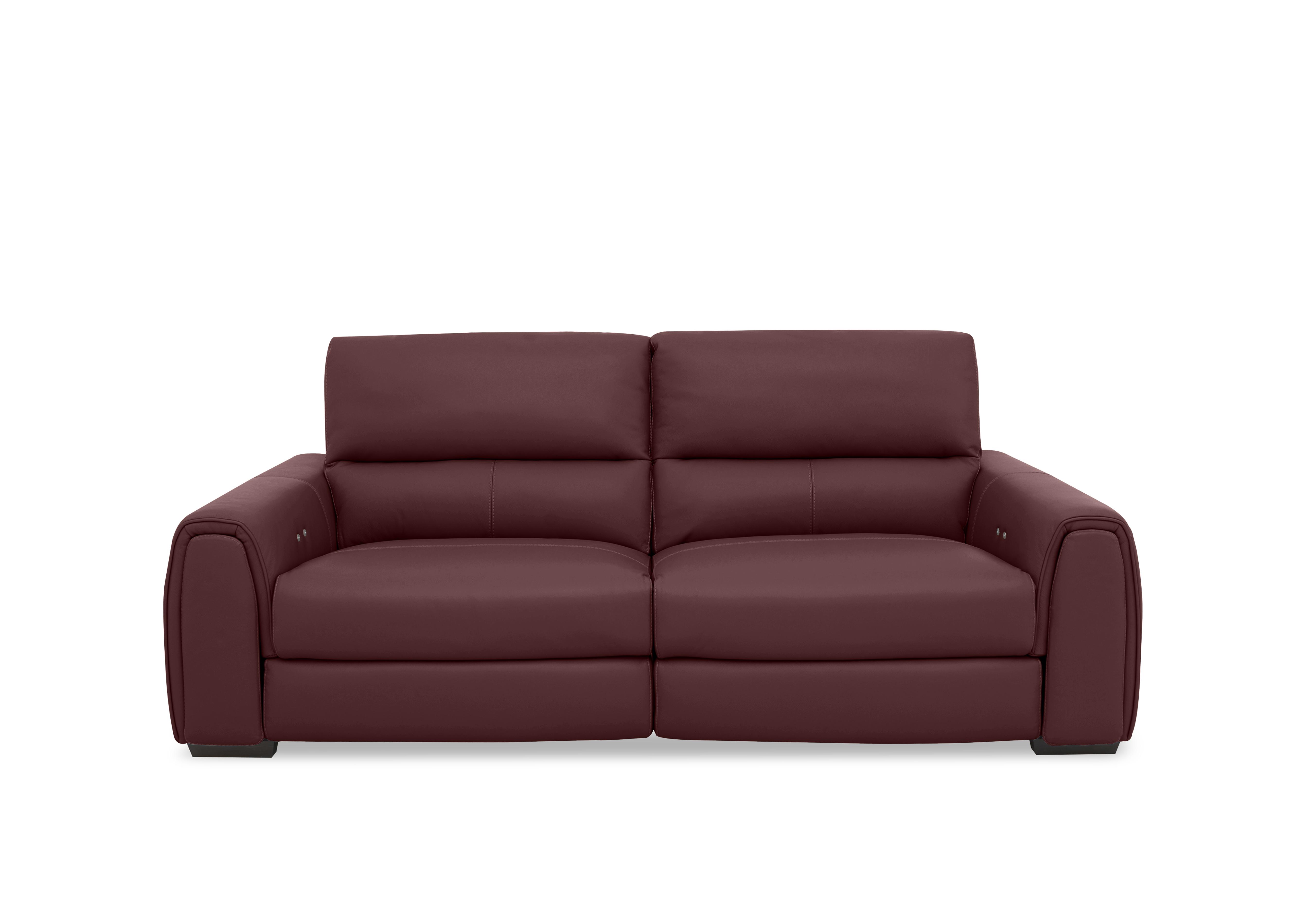 Flex Leather 3 Seater Power Recliner Sofa with Storage Arms in Nc-035c Deep Red on Furniture Village